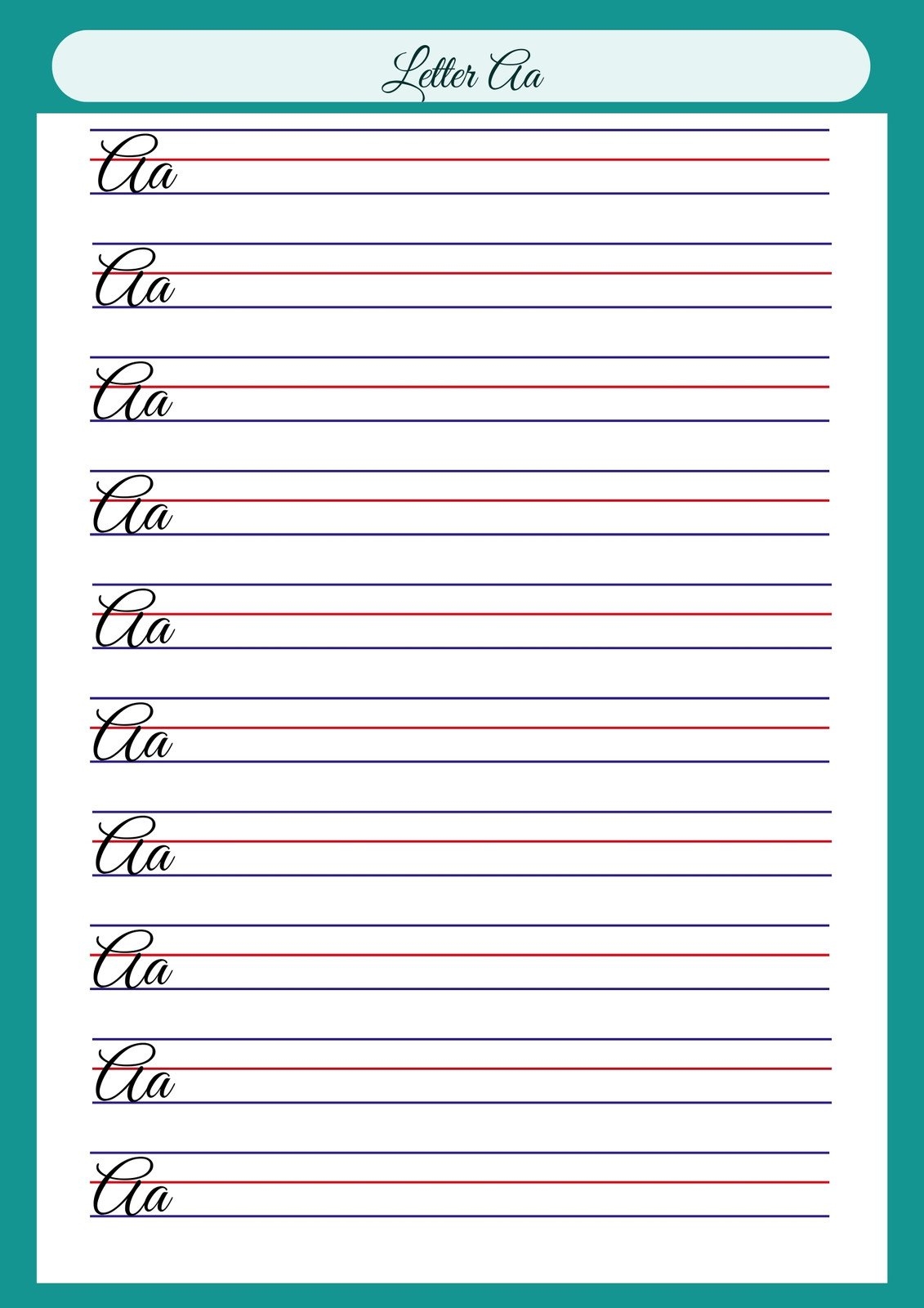 free printable cursive practice sheets