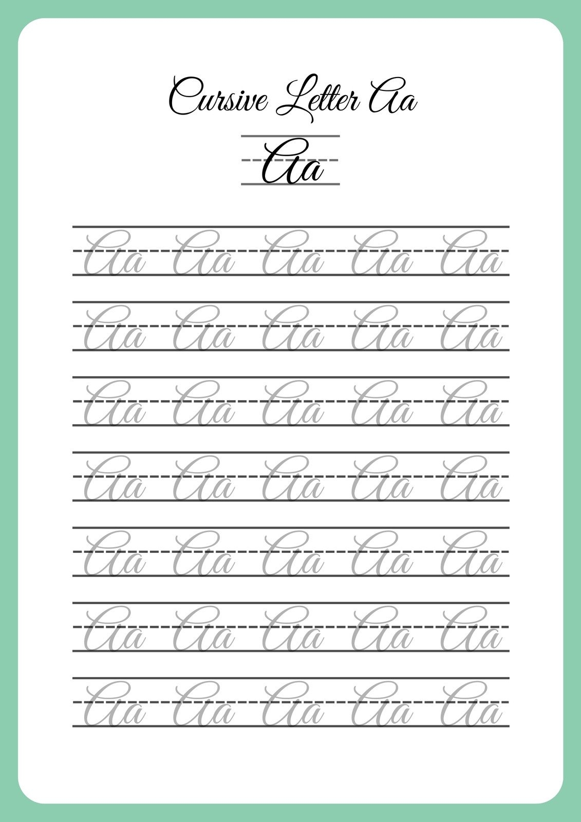 cursive letters printable