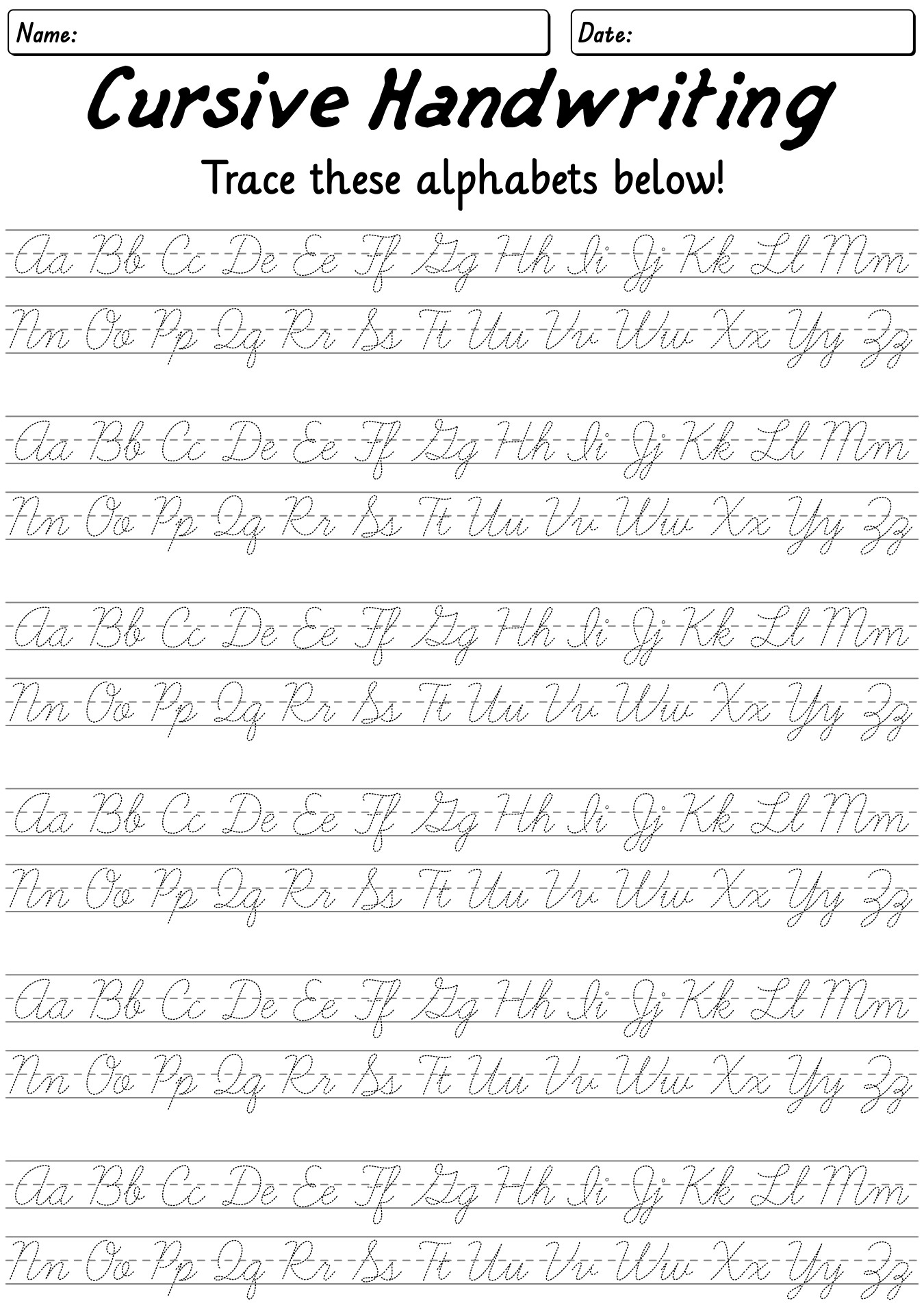 cursive practice sheets for adults