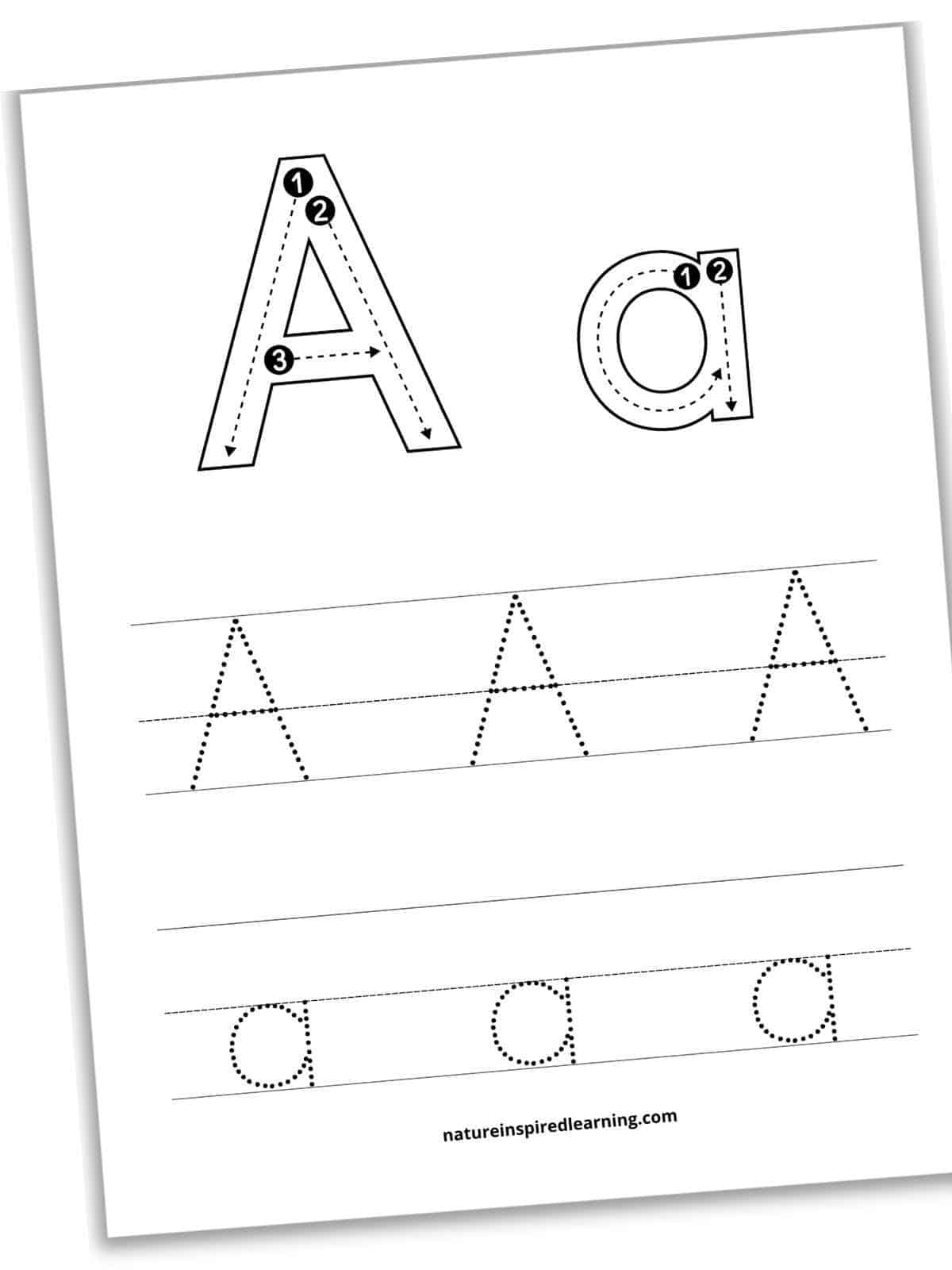 tracing the letter a tracing the letter a