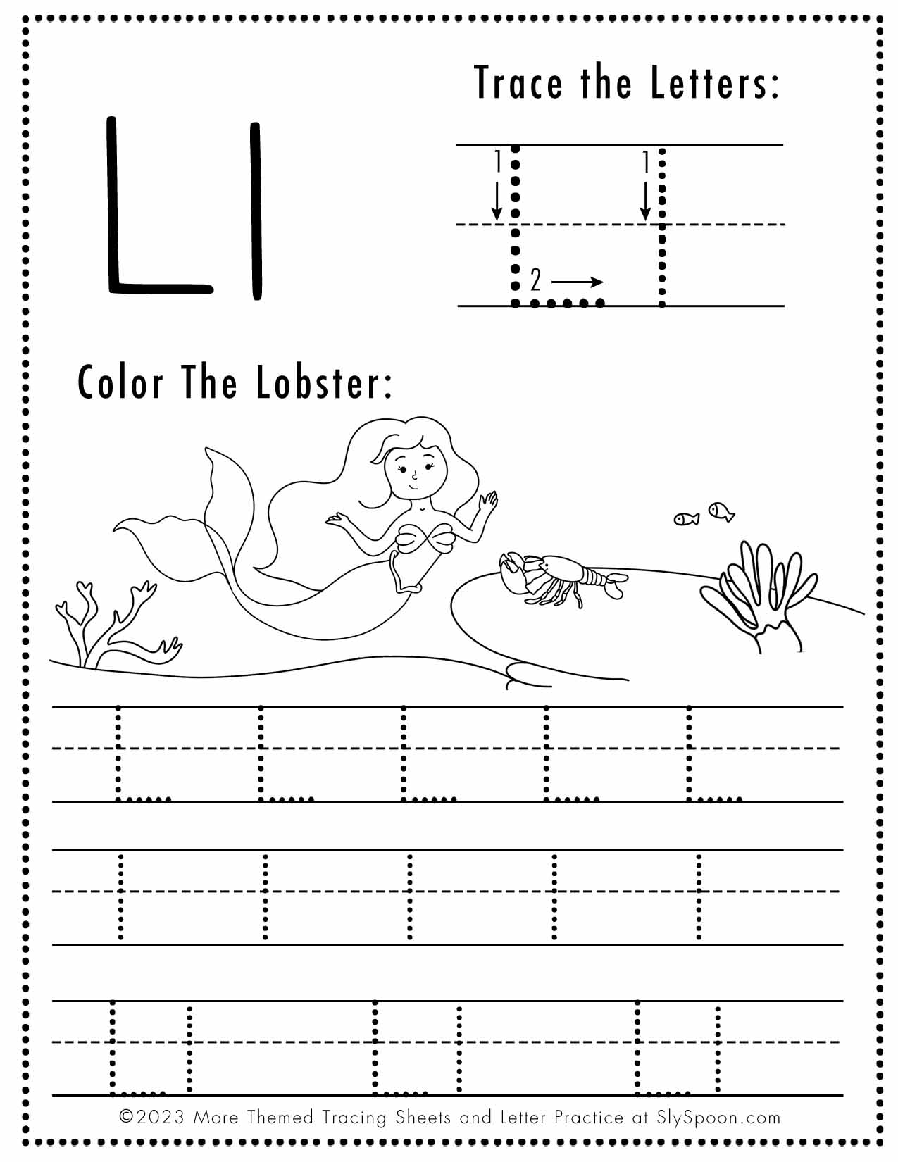 tracing letter l tracing letter l