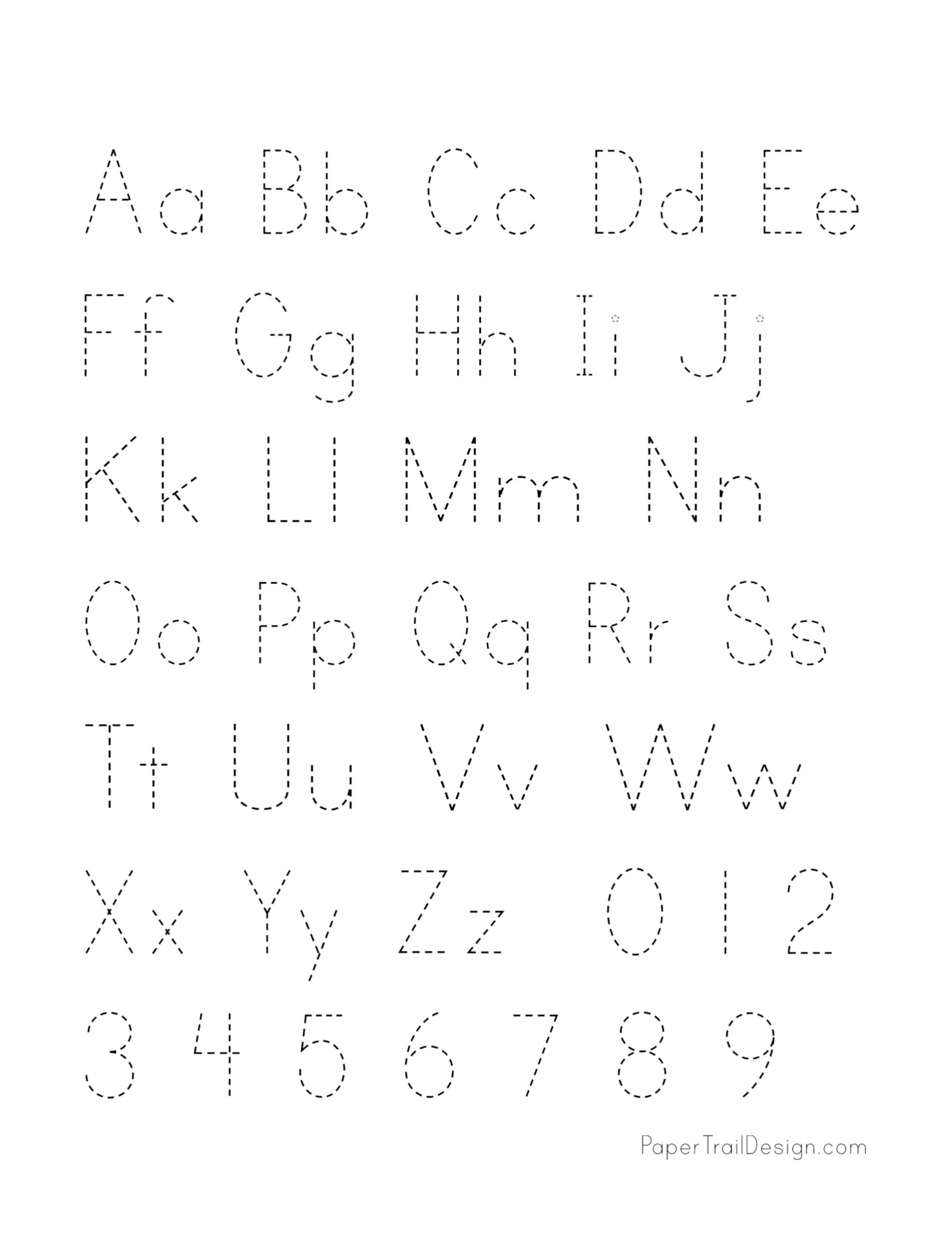 Free Printable Alphabet Handwriting Practice Sheets Paper Trail Design
