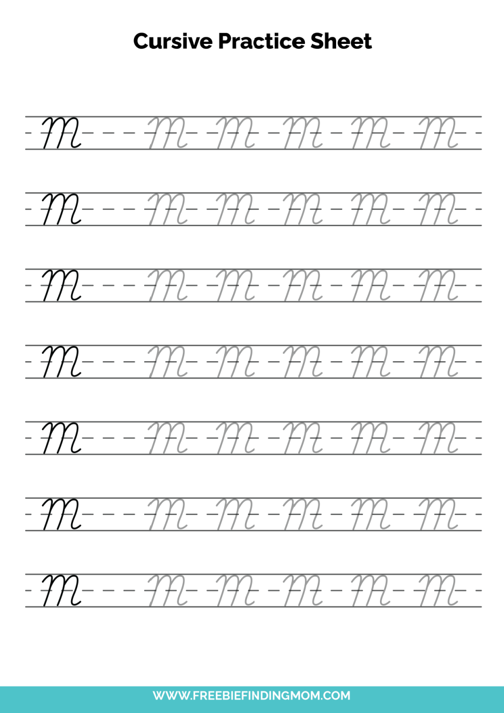 free cursive practice sheets