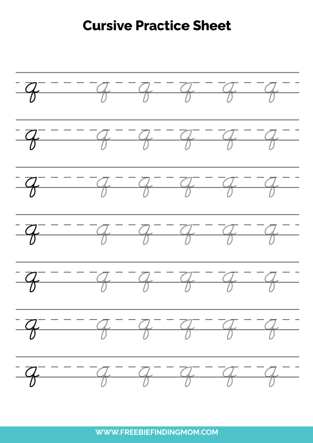 cursive alphabet practice