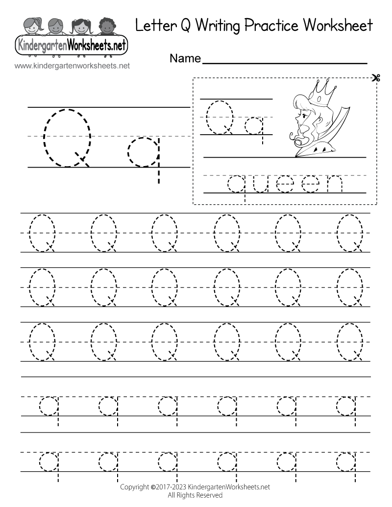 Free Printable Letter Q Writing Practice Worksheet Free Printable Letter Q Writing Practice Worksheet