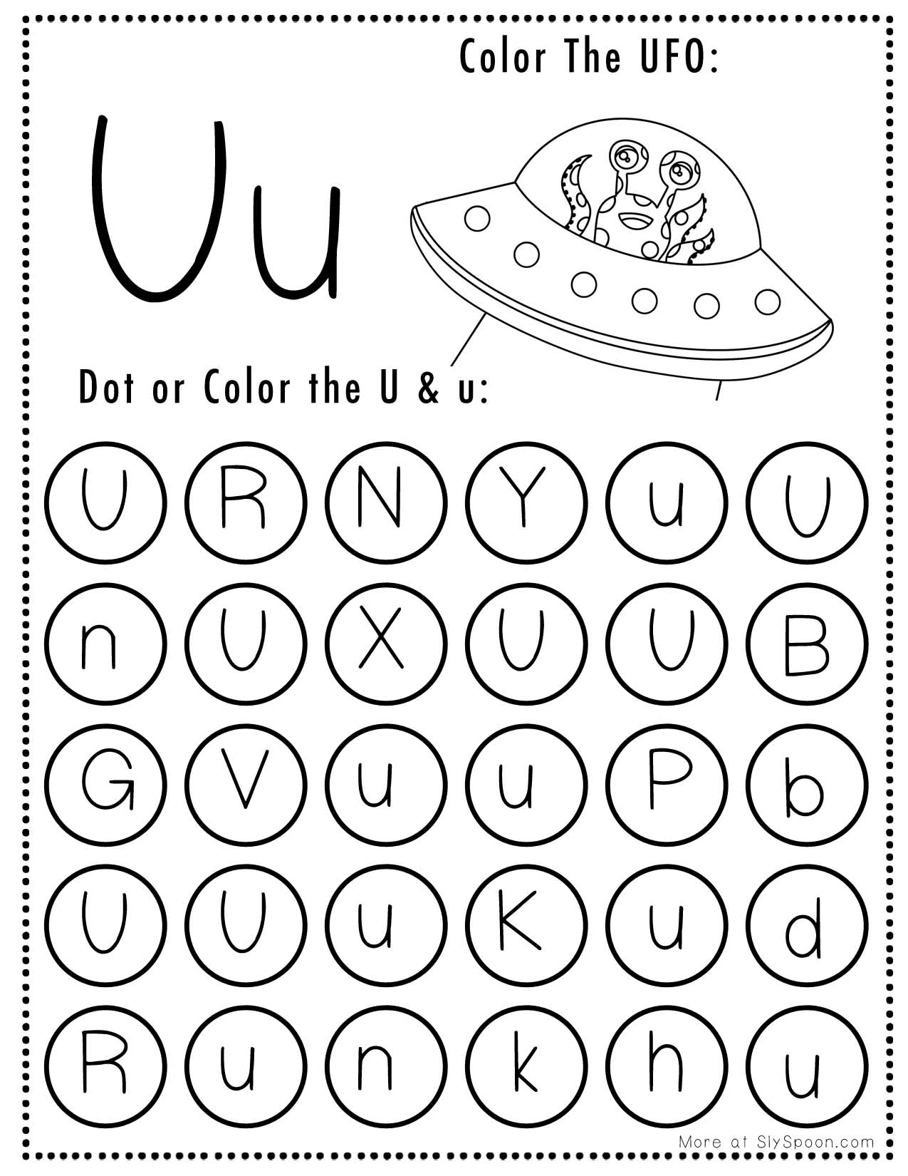 letter u worksheet