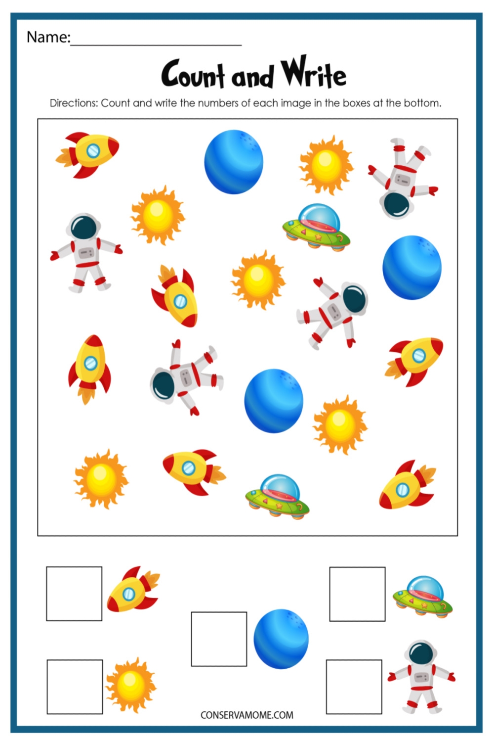 Free Printable Space Activity Pages ConservaMom