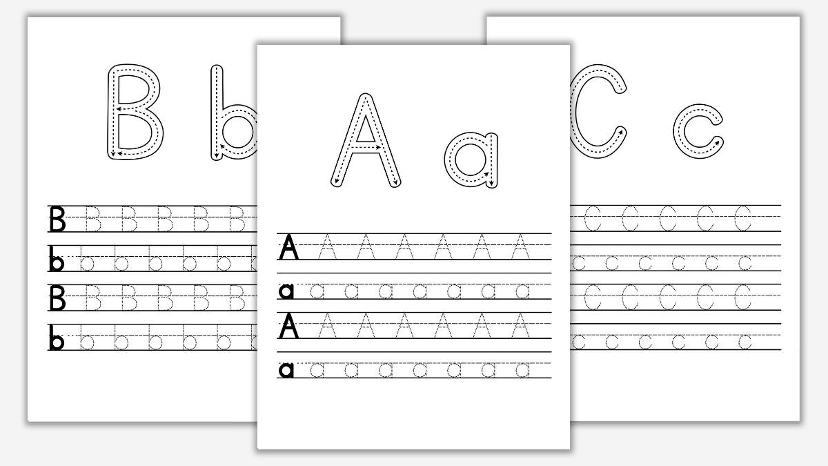 free abc traceable worksheets