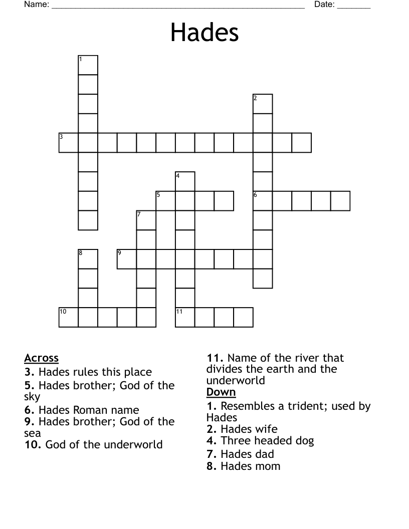 HADES Crossword WordMint