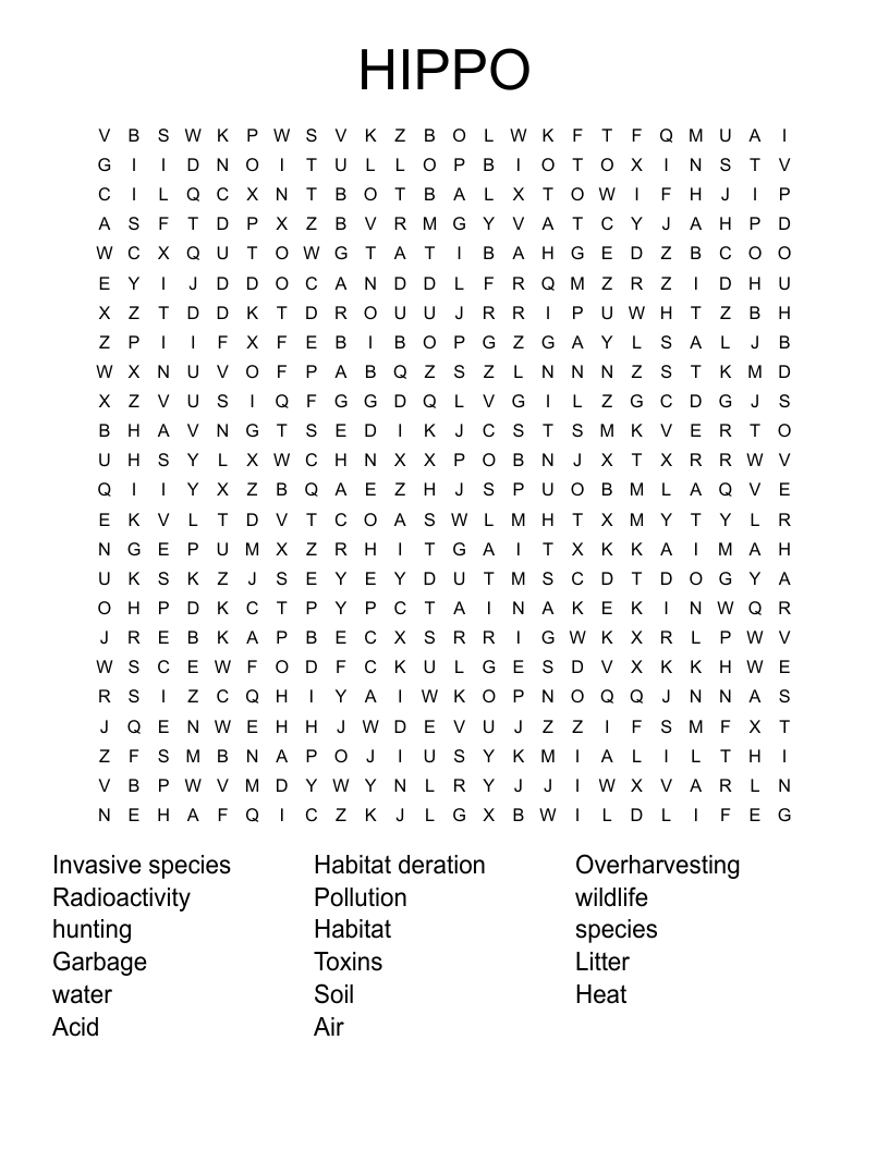 HIPPO Word Search WordMint