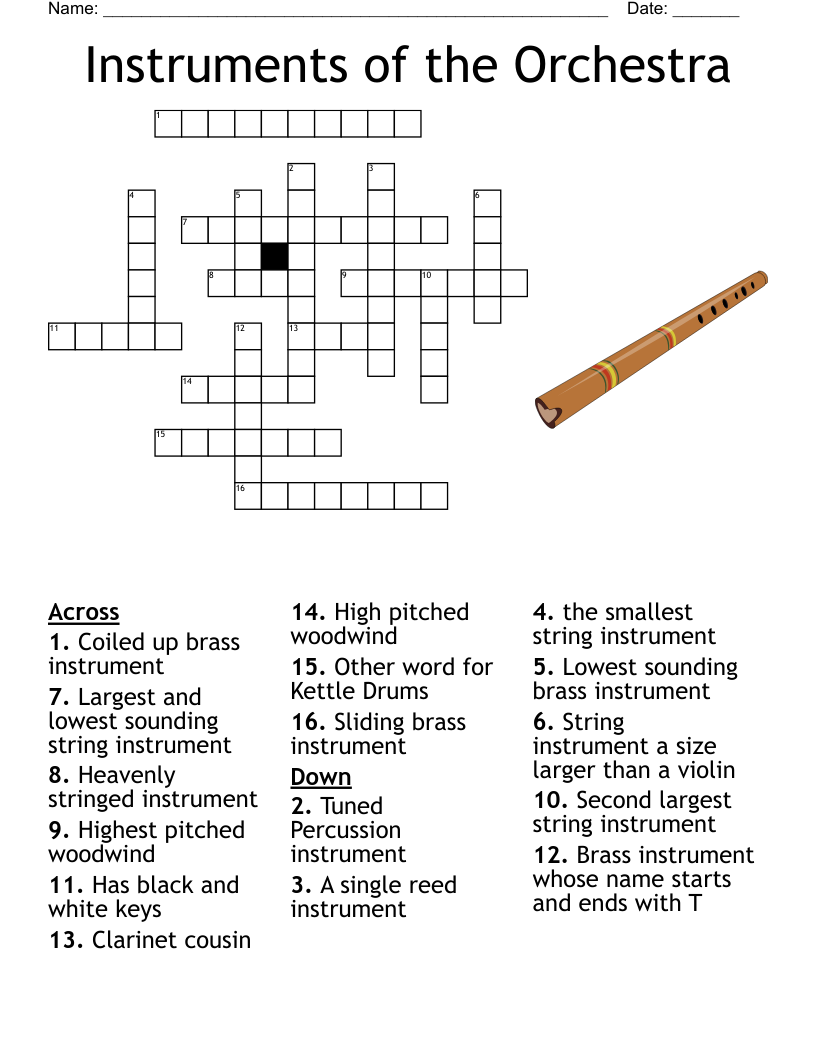 Instruments Of The Orchestra Crossword WordMint Instruments Of The Orchestra Crossword WordMint