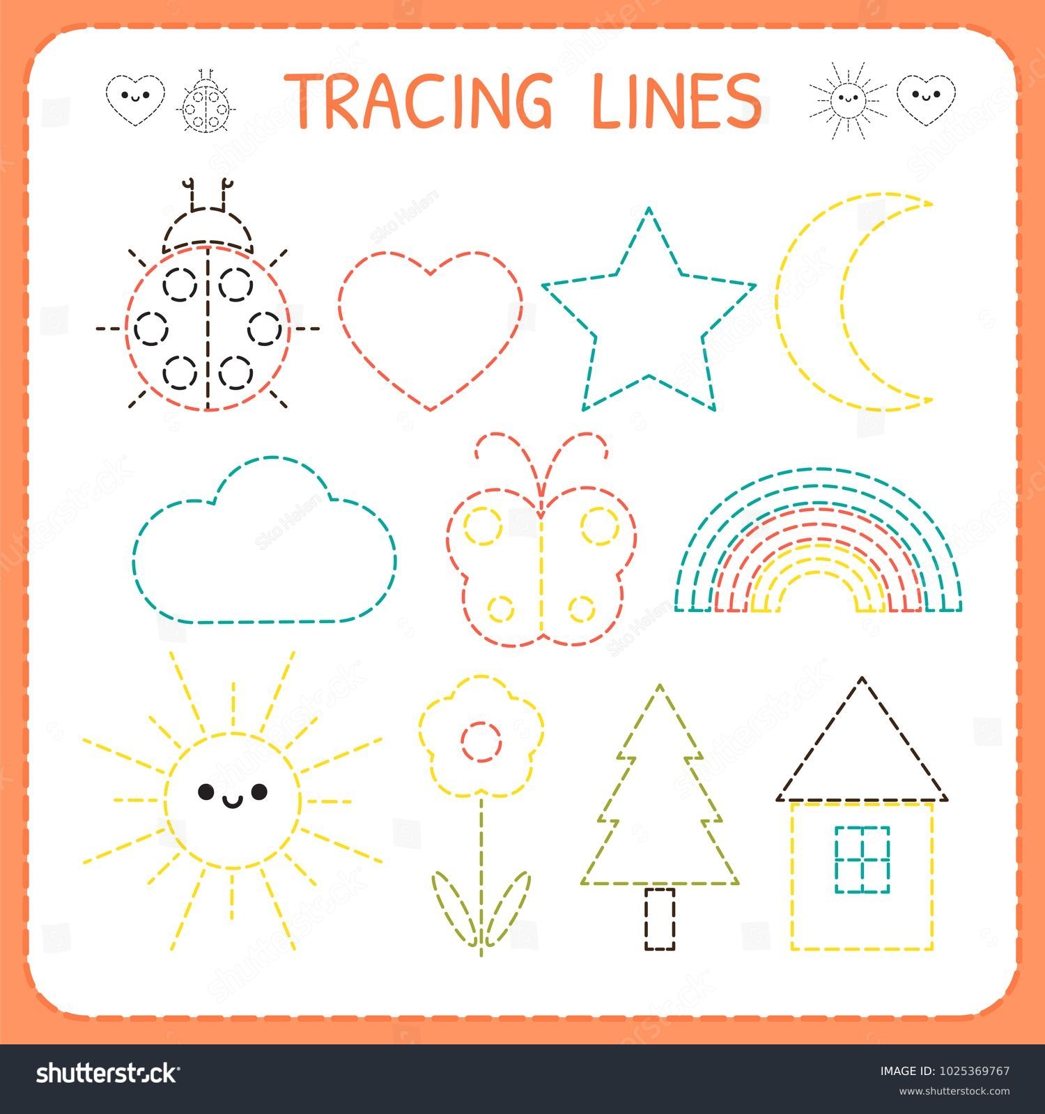 Kindergartens Educational Game Kids Preschool Tracing Stock Vector Royalty Free 1025369767 Shutterstock
