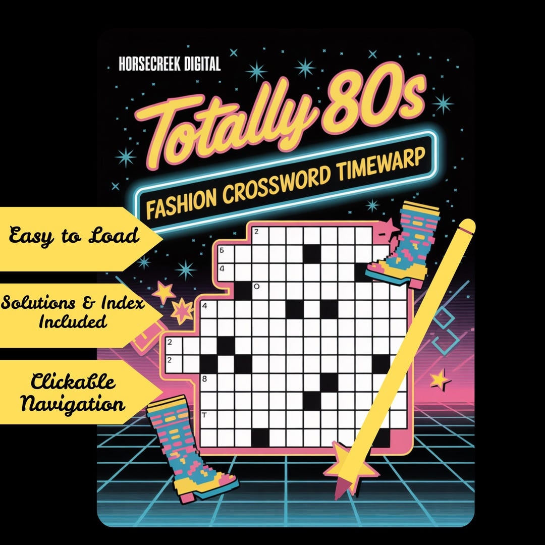 KINDLE SCRIBE Totally 80s Fashion Crossword Timewarp Etsy