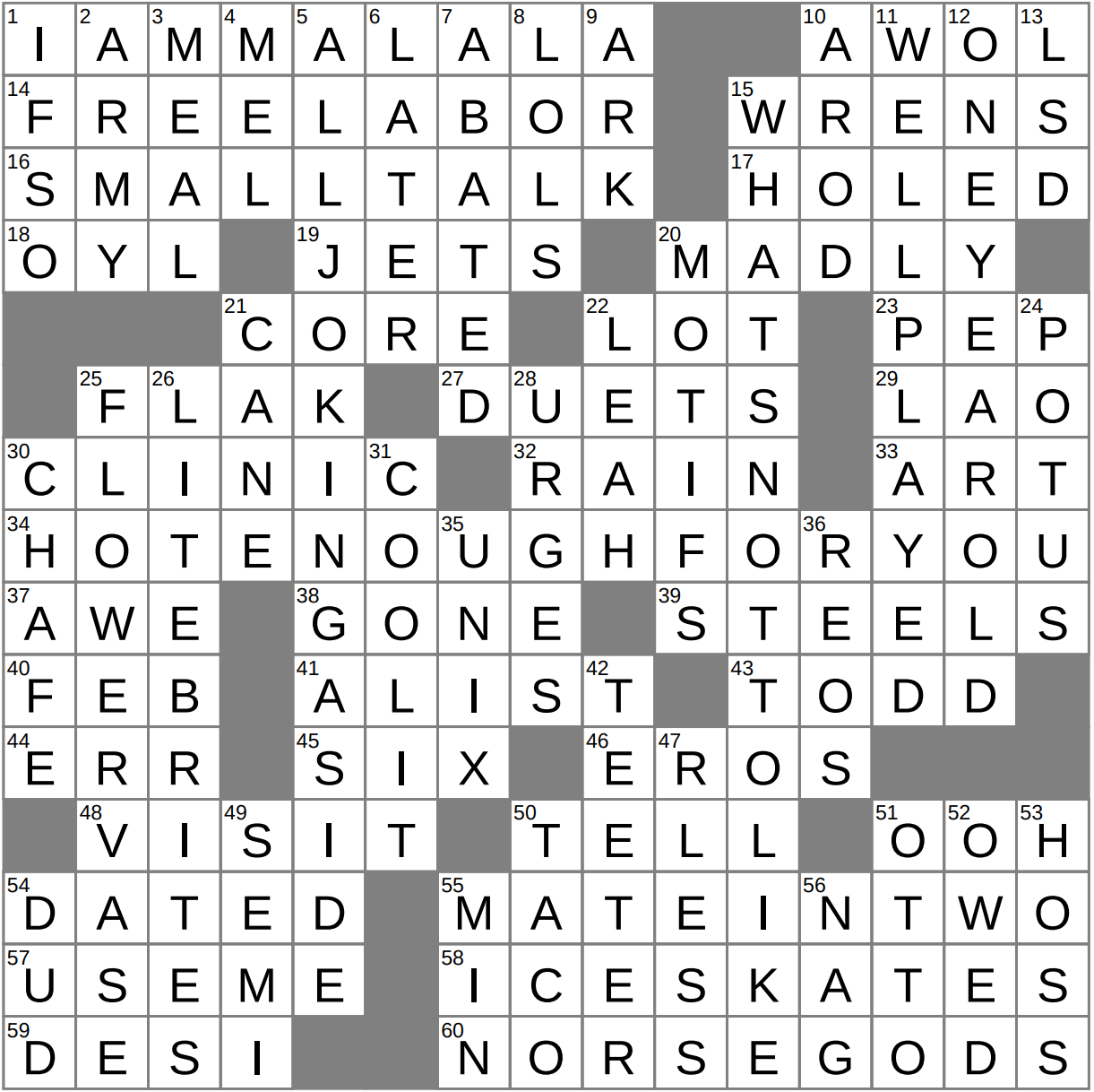 LA Times Crossword 3 Jan 26 Saturday LAXCrossword LA Times Crossword 3 Jan 26 Saturday LAXCrossword