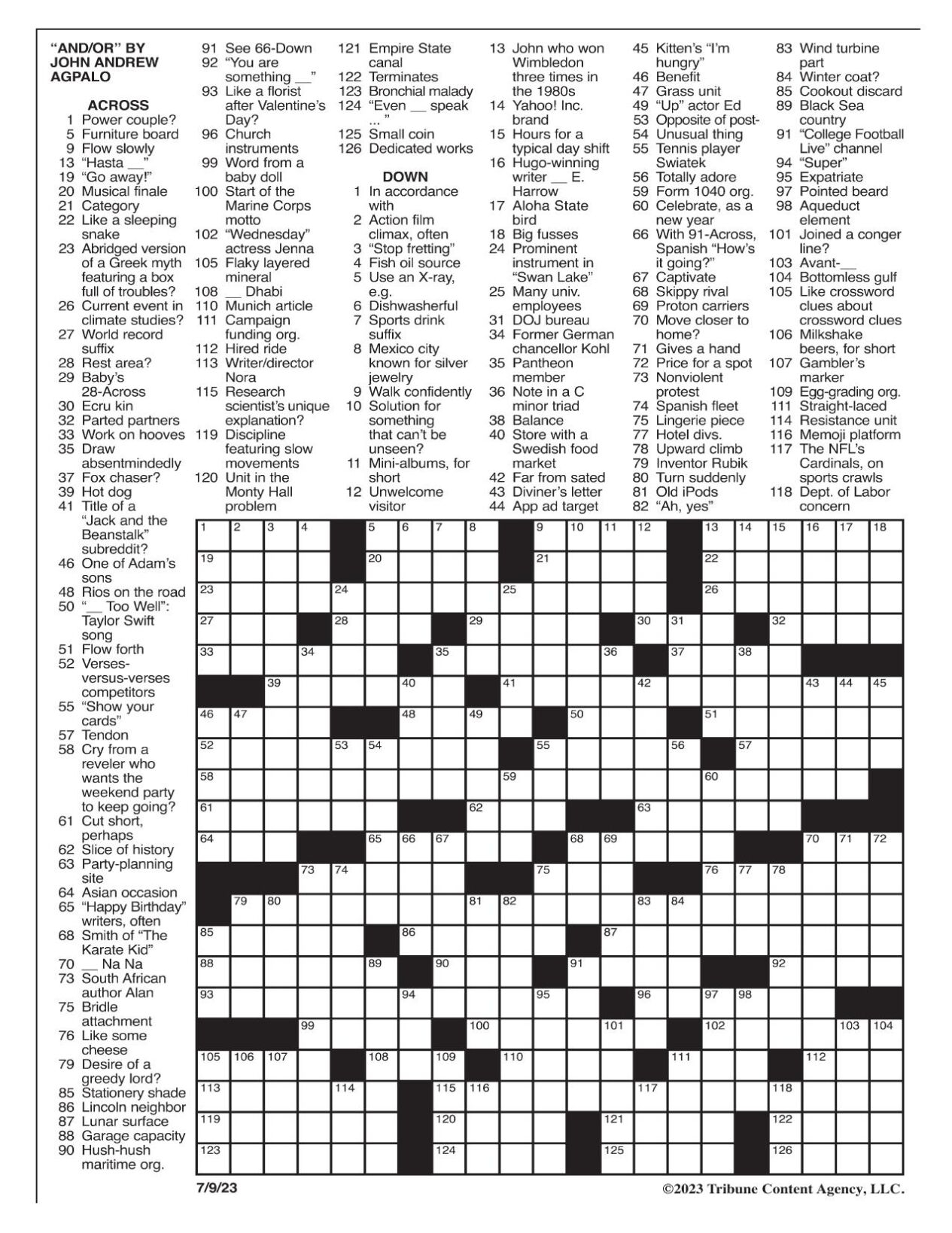 LA Times Crossword July 9 2023 Crosswords Yakimaherald LA Times Crossword July 9 2023 Crosswords Yakimaherald