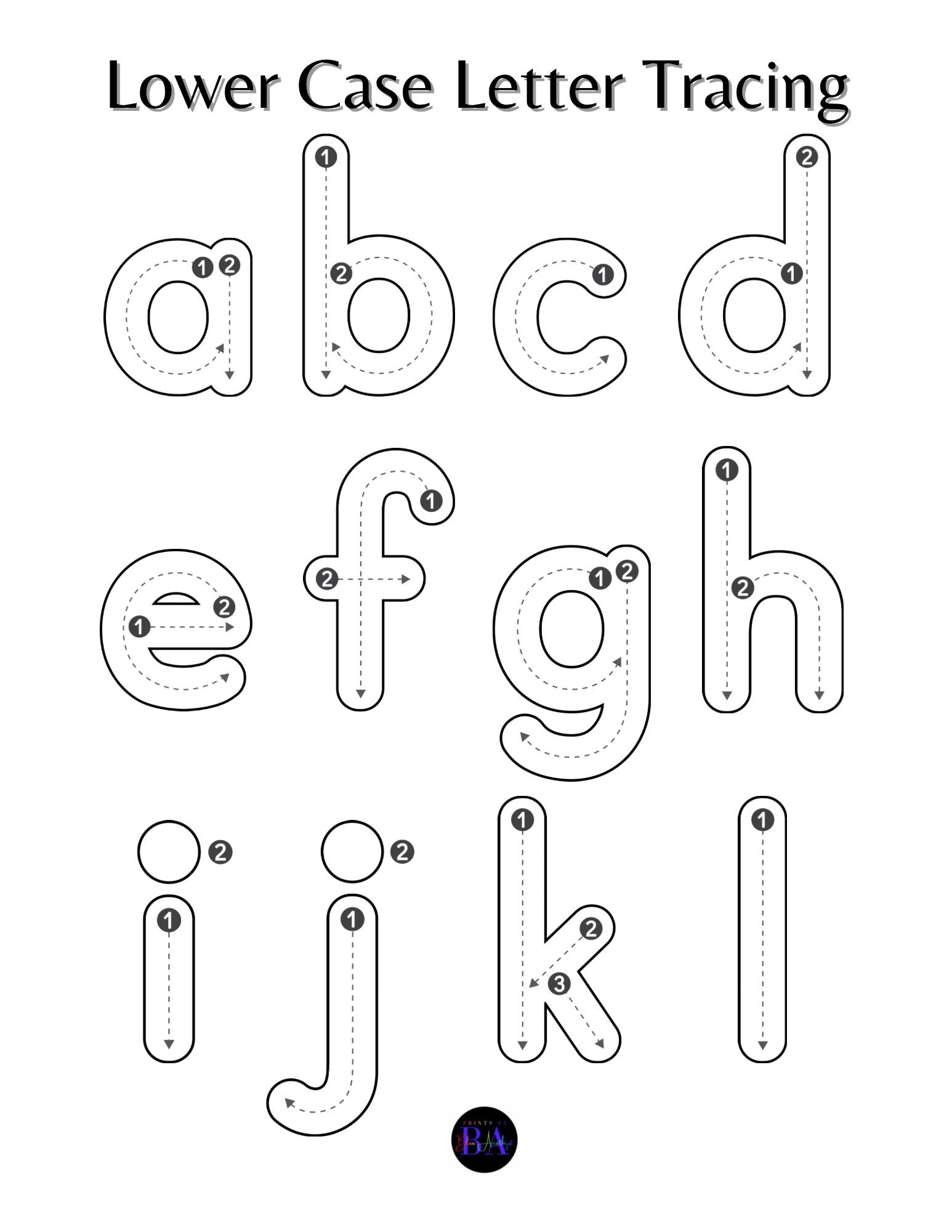 Large Lower Case Tracing Etsy