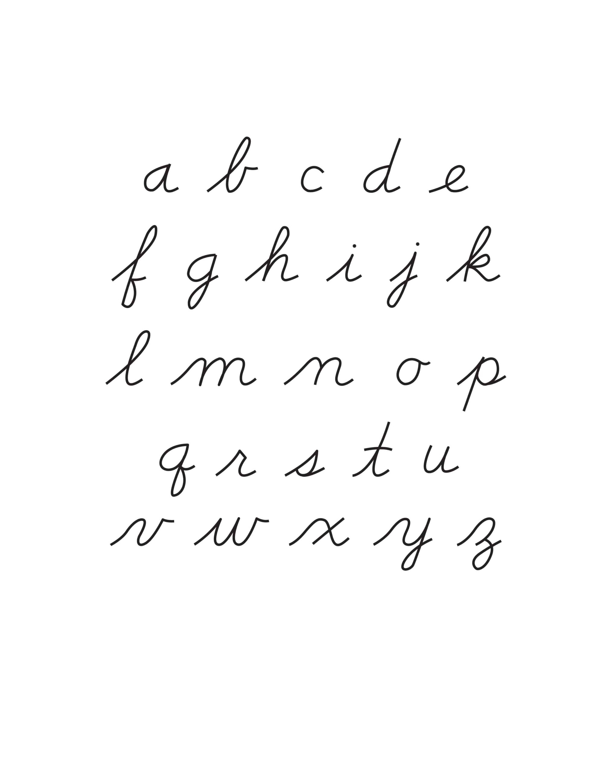 Learn To Write Lowercase Letters Cursive A 42 Characters Cursive Worksheets