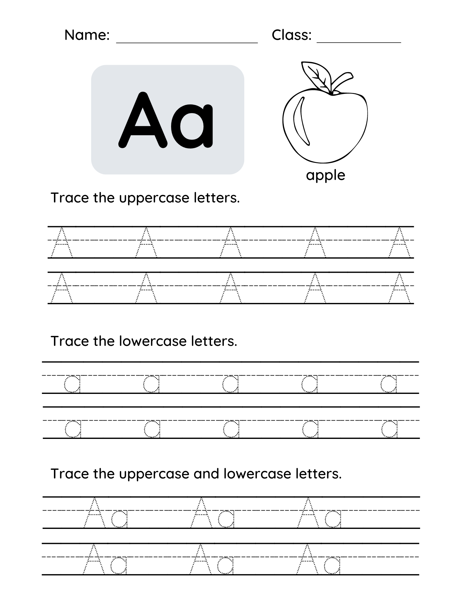 trace the letter a worksheet trace the letter a worksheet