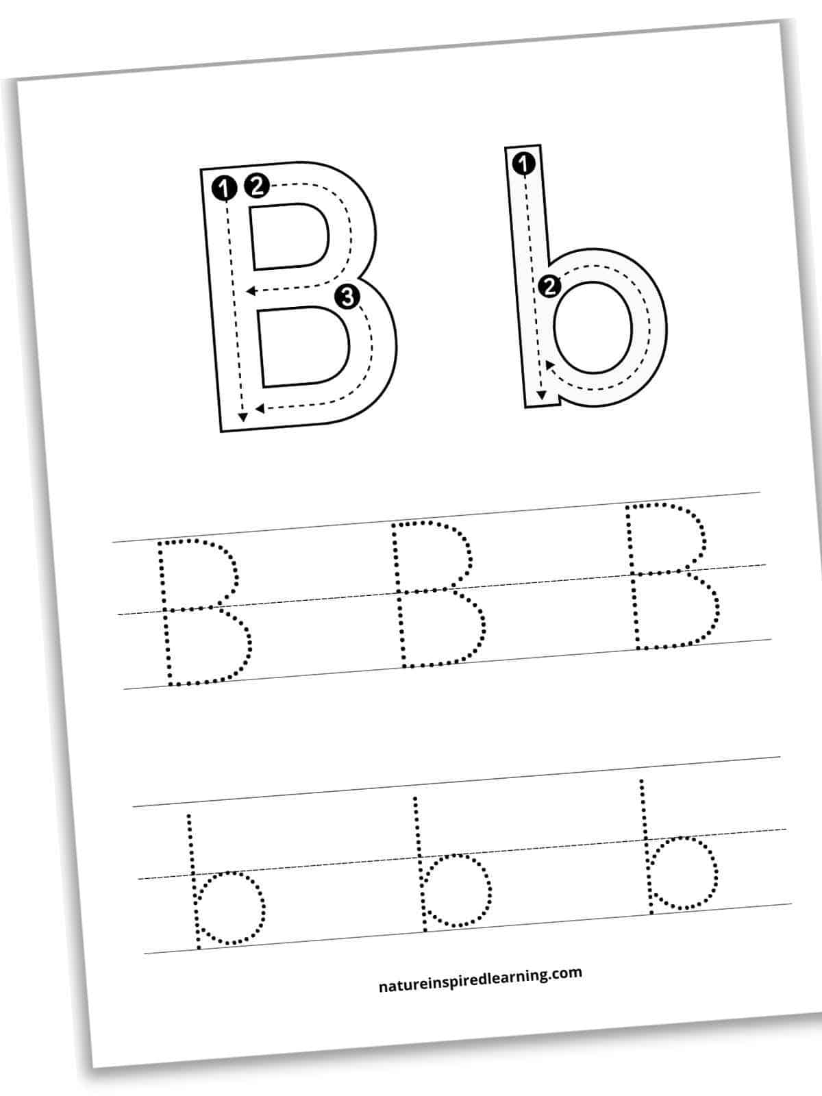 tracing letter b