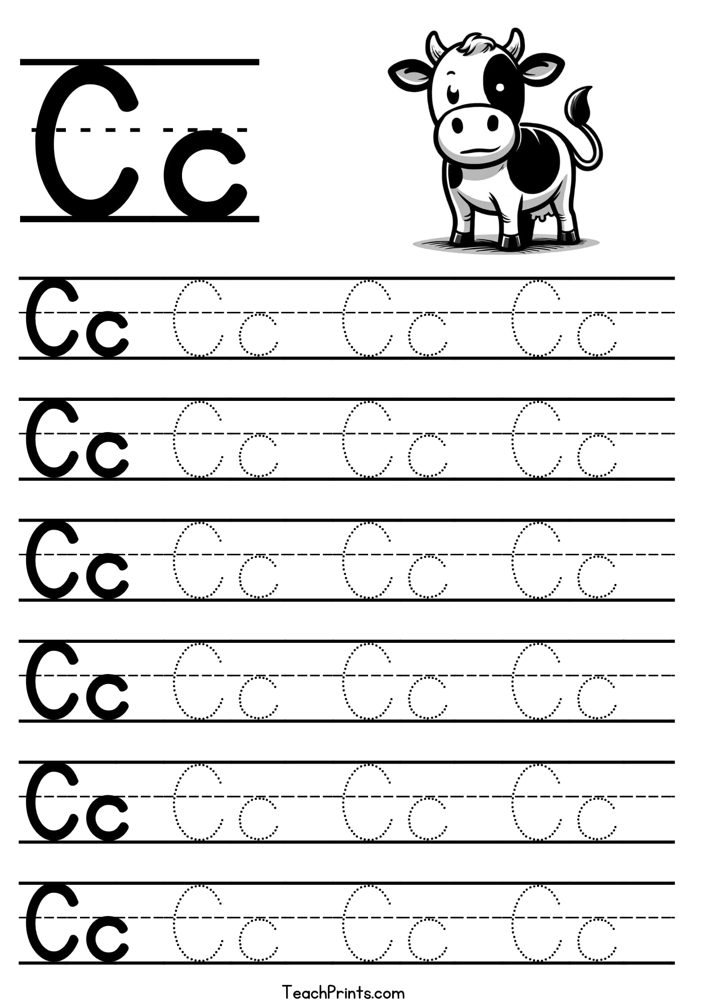 Letter C Tracing Worksheet Free Printables Teach Prints Letter C Tracing Worksheet Free Printables Teach Prints