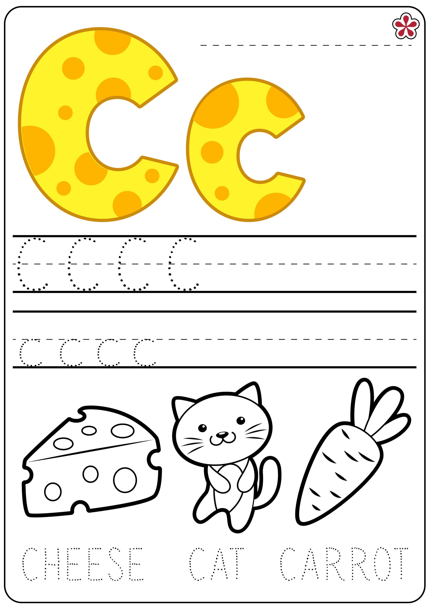 letter c tracing sheet