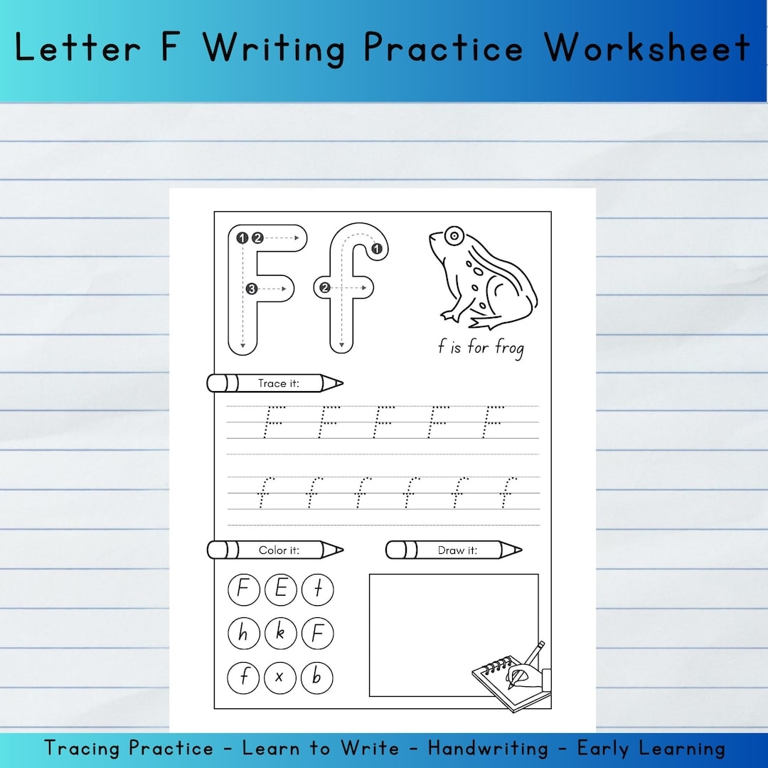 Letter F Tracing Worksheet Alphabet F Printable Preschool Handwriting Practice Tracing Letter F Toddler ABC Learning Etsy Letter F Tracing Worksheet Alphabet F Printable Preschool Handwriting Practice Tracing Letter F Toddler ABC Learning Etsy