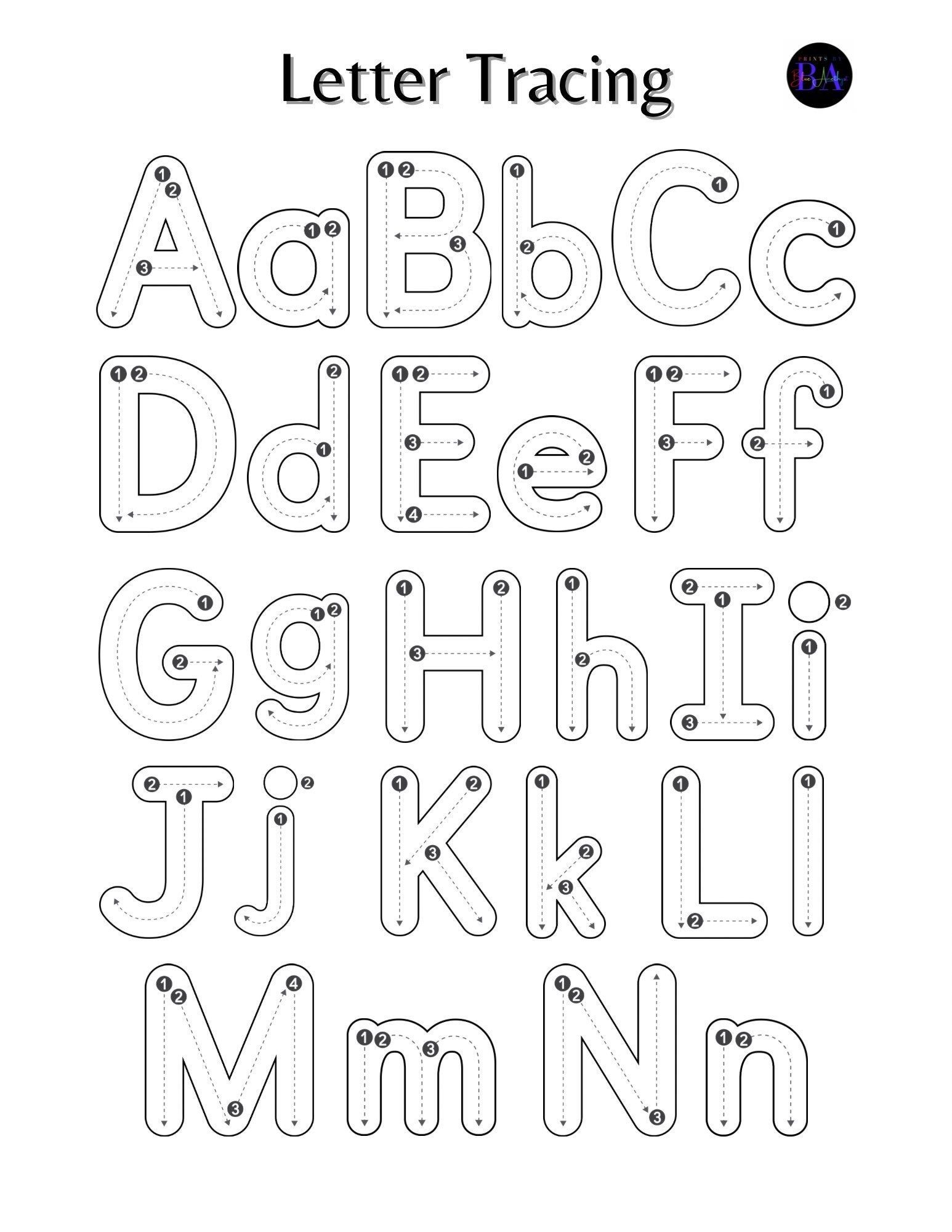 Letter Tracing Upper Lower Case Etsy