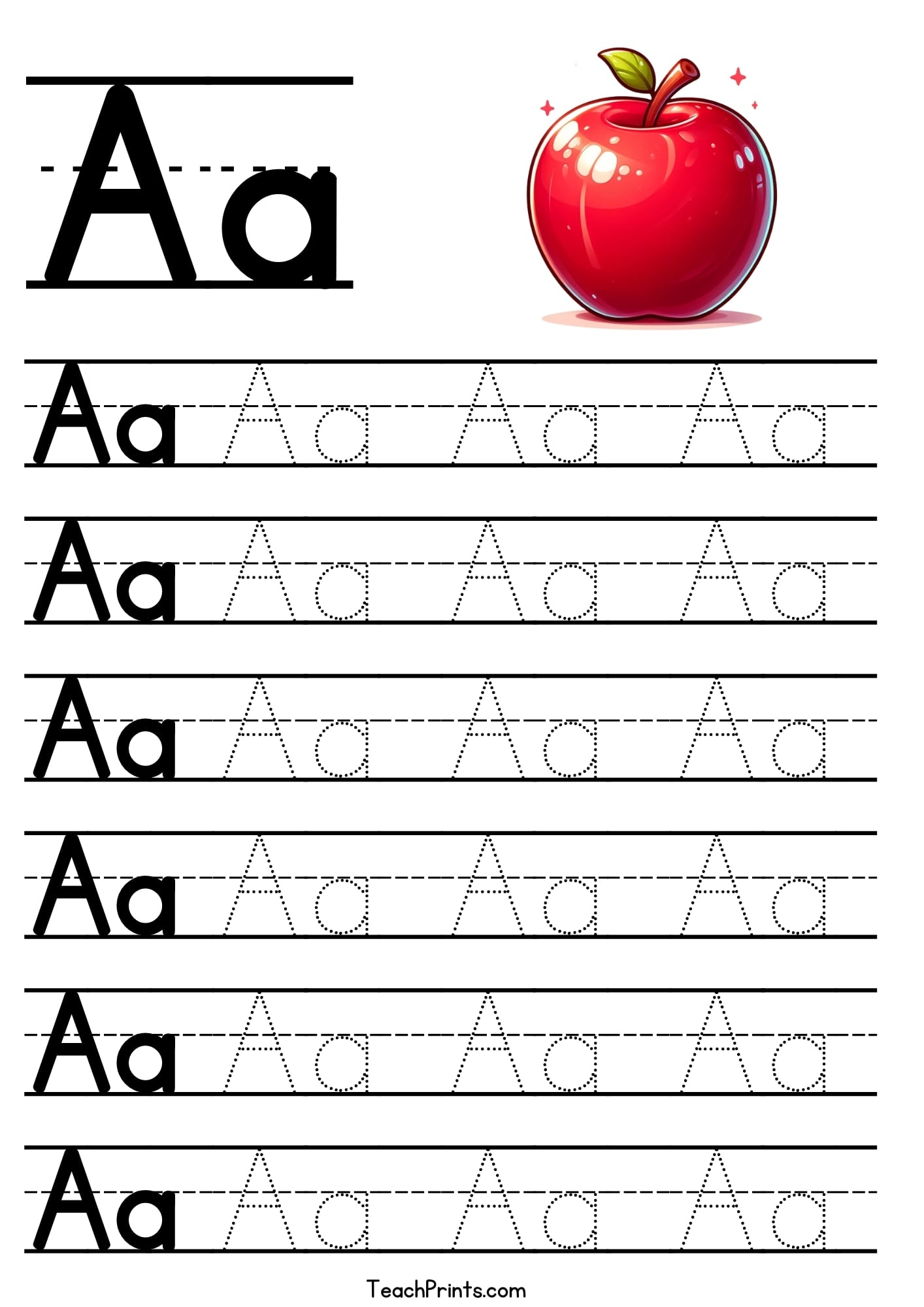 Letter Tracing Worksheets Free A To Z Printables Teach Prints