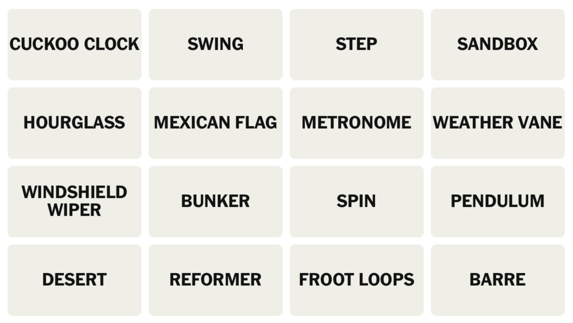 fitness items for swinging crossword clue