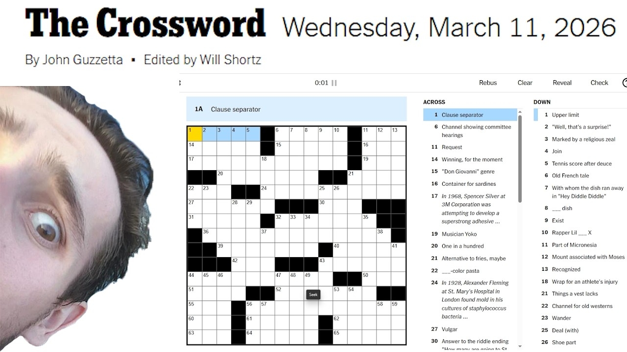 NYT Crossword Wednesday March 11 YouTube NYT Crossword Wednesday March 11 YouTube