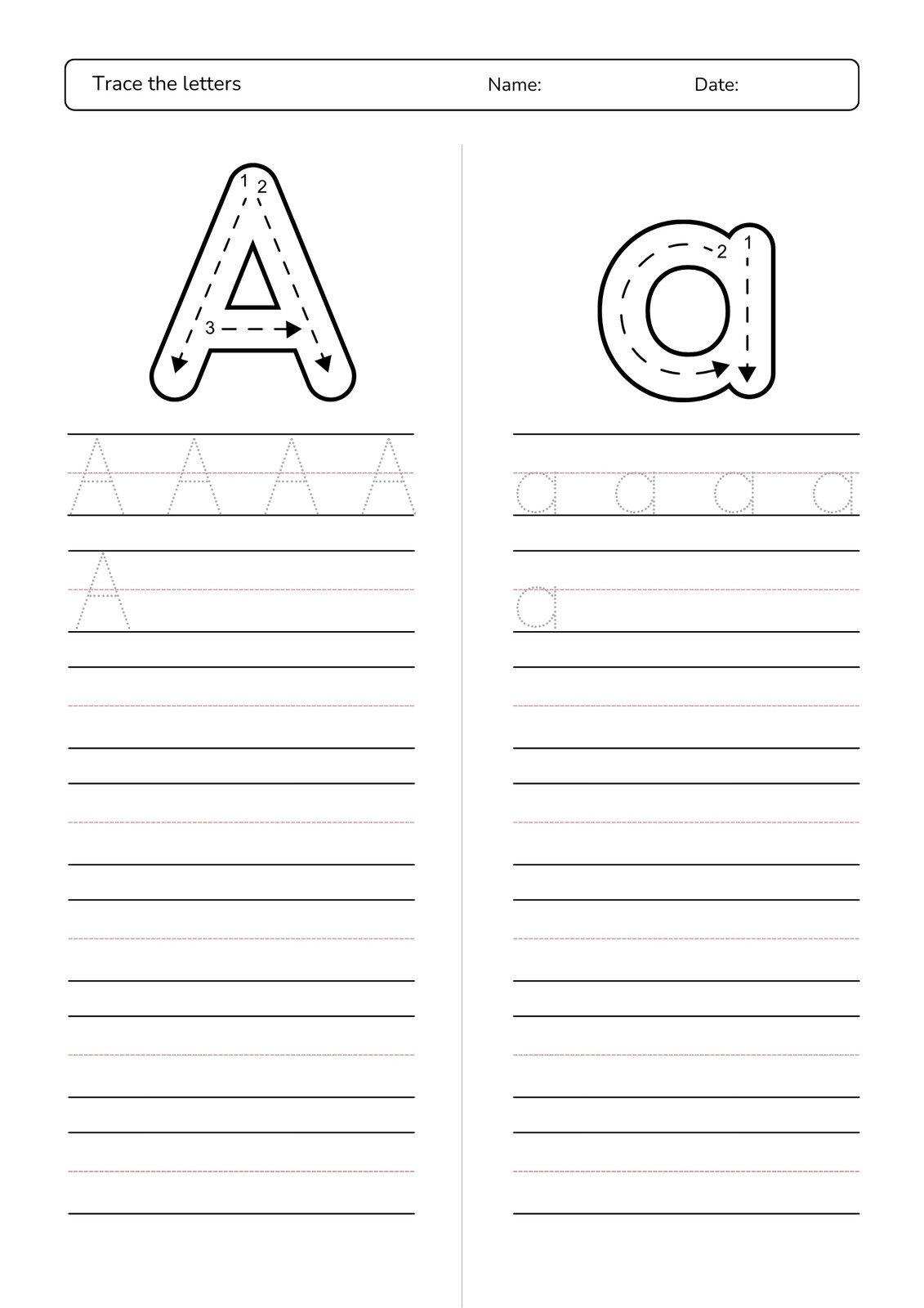 Page 3 Free Custom Printable Handwriting Worksheet Templates Canva
