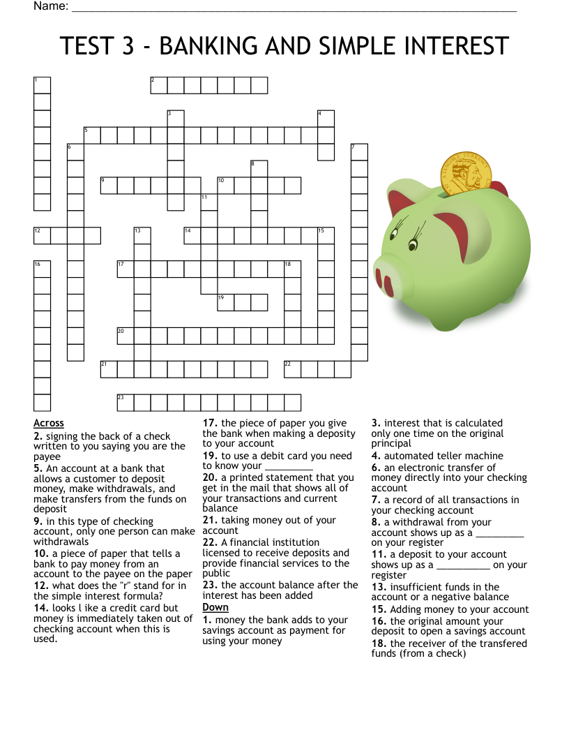 Parts Of A Check Crossword WordMint Parts Of A Check Crossword WordMint