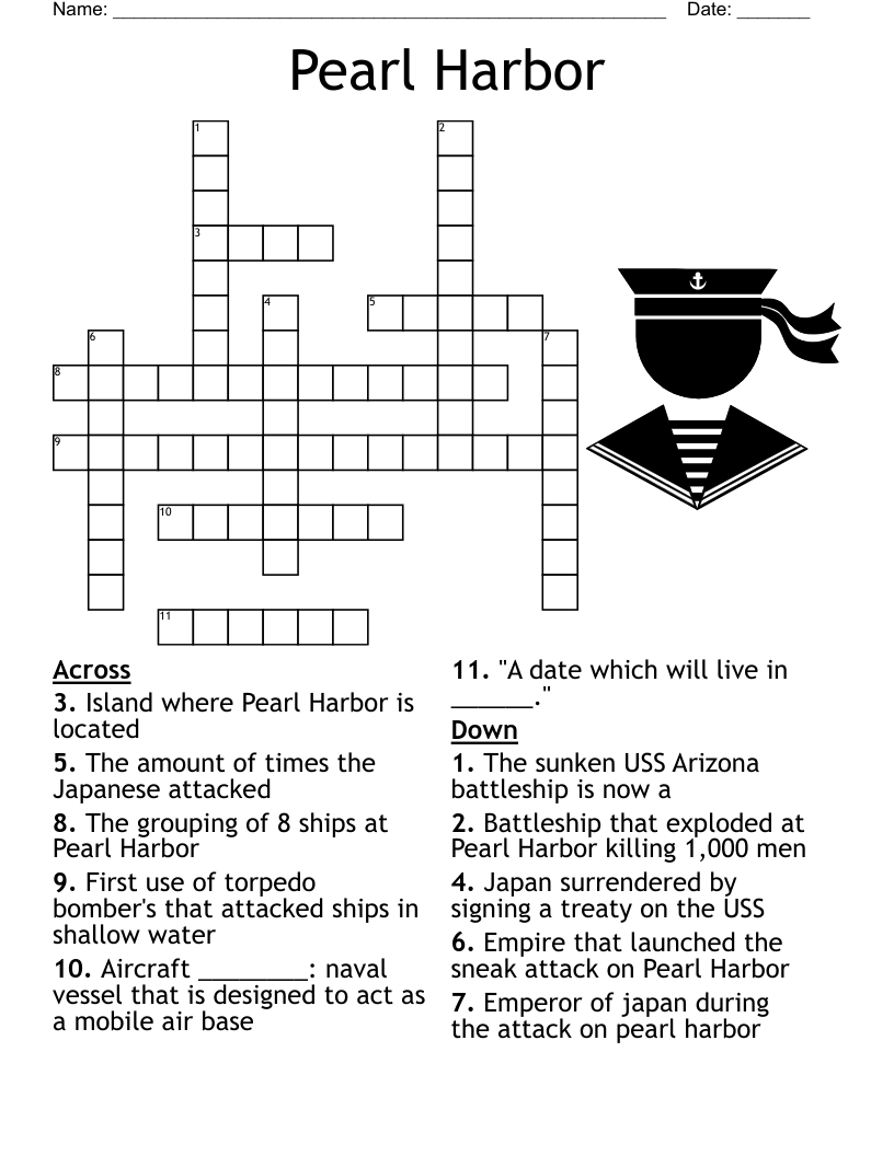 Pearl Harbor Attack Crossword WordMint