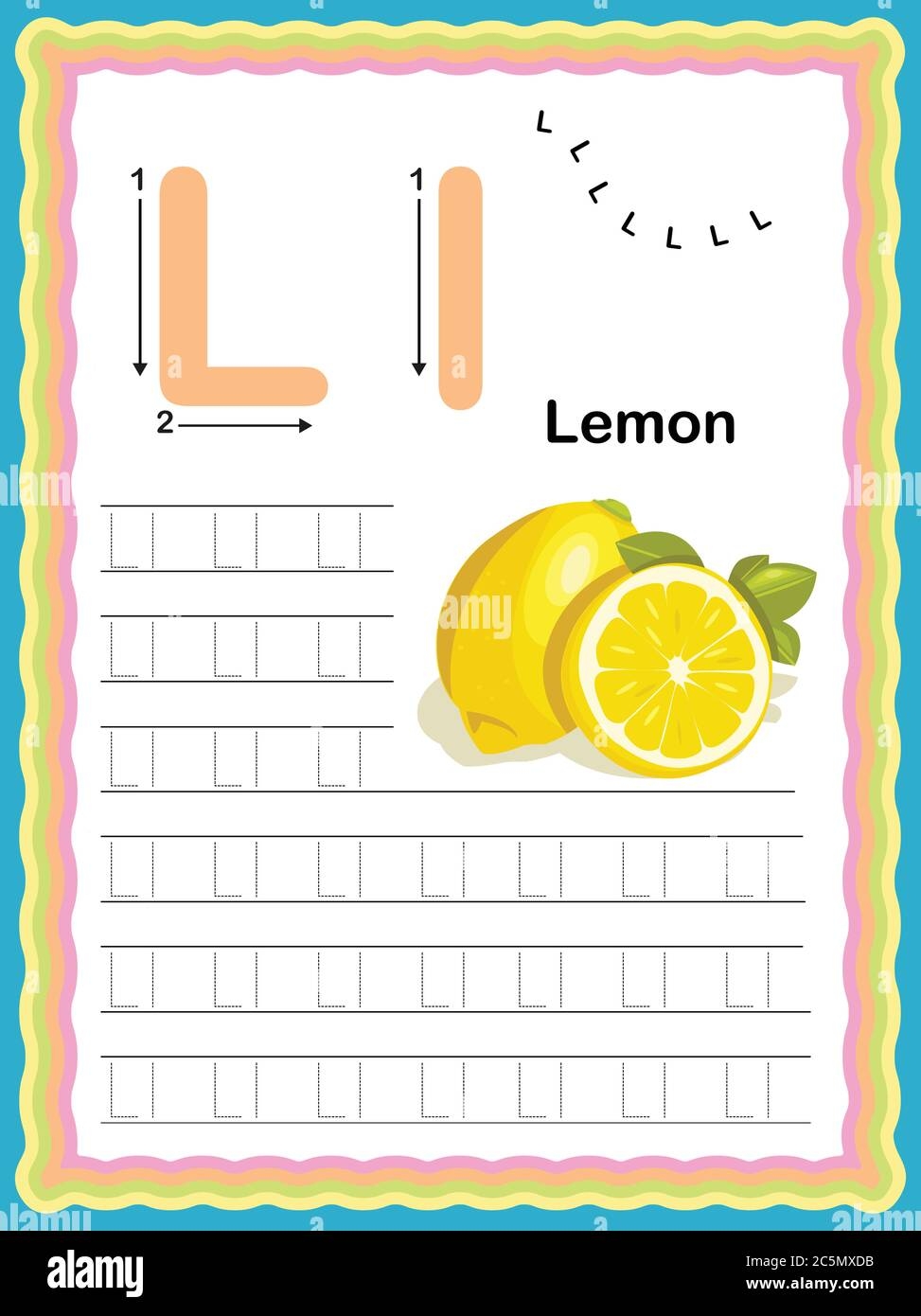 tracing the letter l tracing the letter l