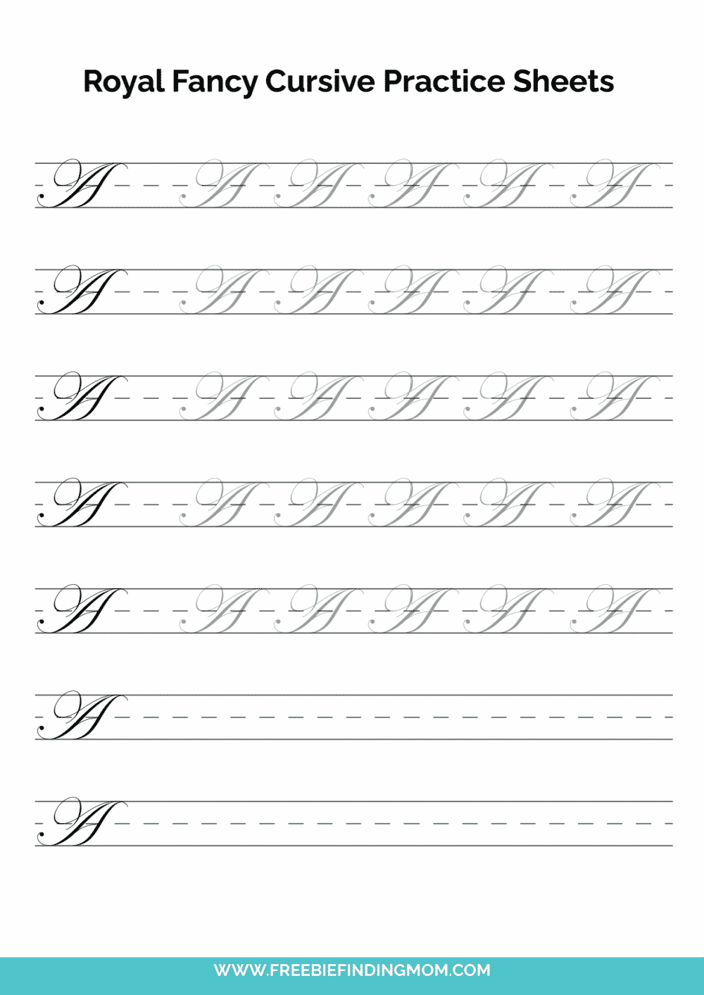 cursive alphabet practice sheet