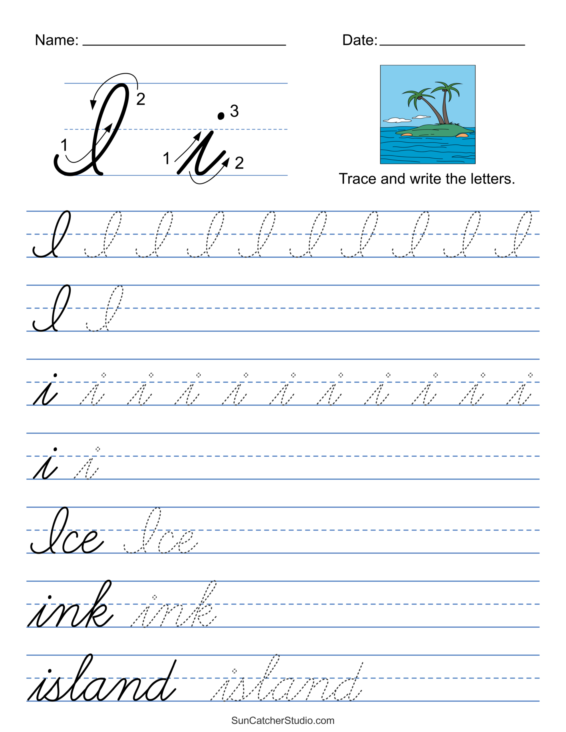 printable cursive handwriting practice worksheets