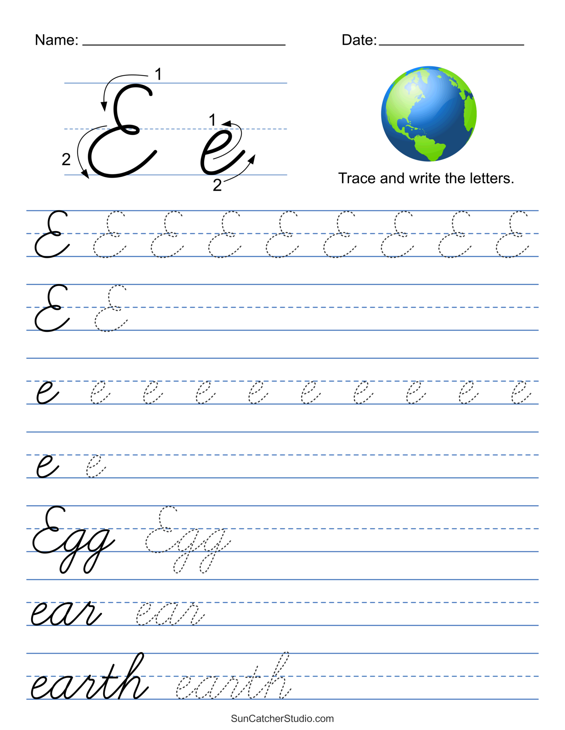 printable cursive writing sheets