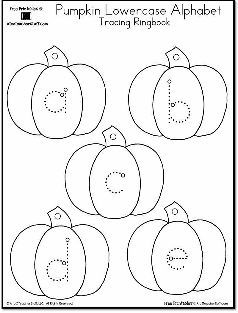 lowercase alphabet tracing