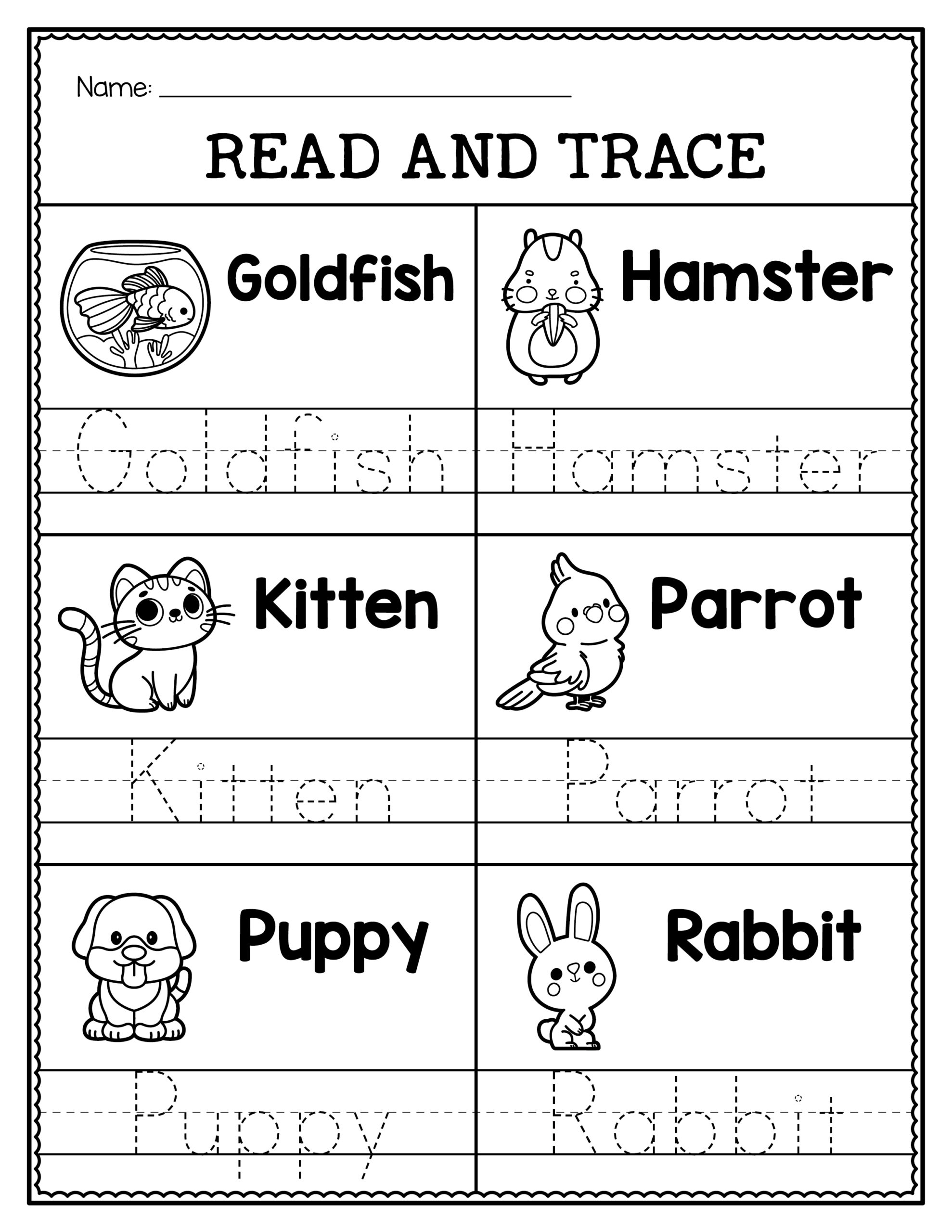 Read Trace Worksheets Fun Educational Read Trace Worksheets For Kids Made By Teachers