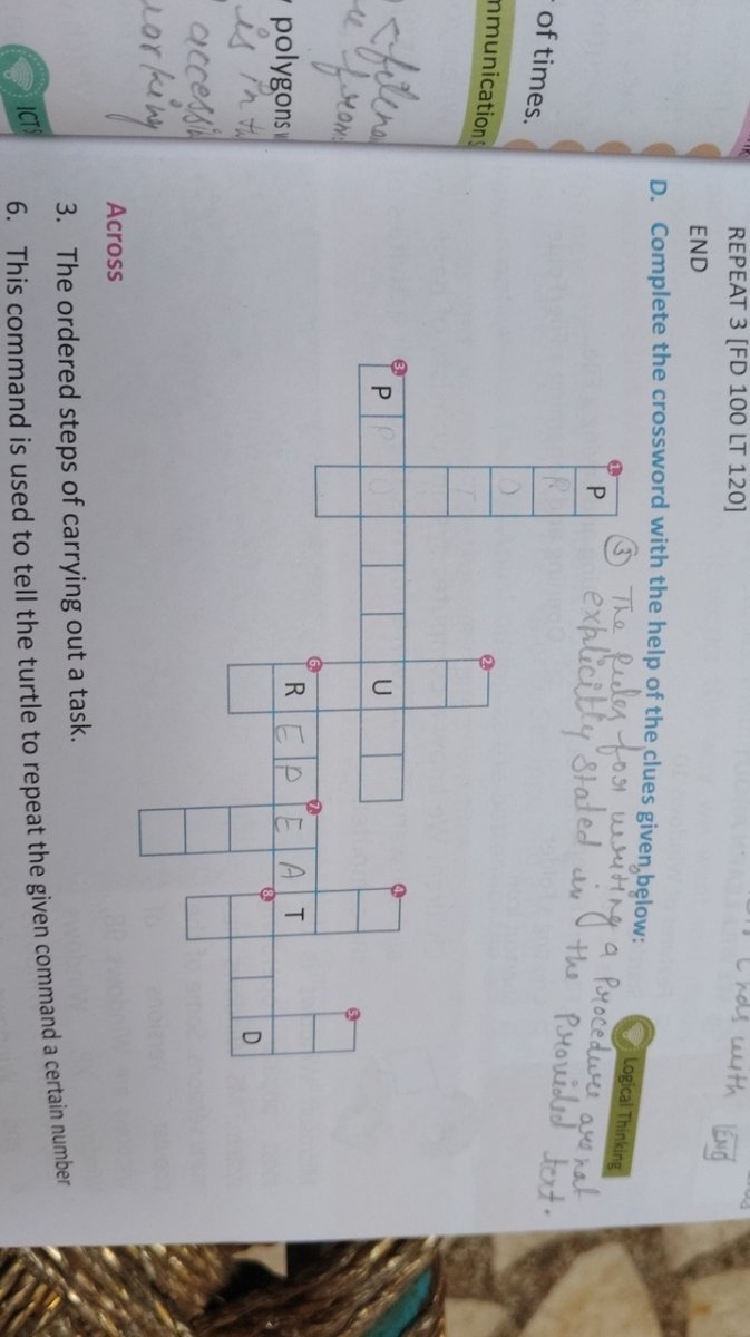 REPEAT 3 FD 100 LT 120 END D Complete The Crossword With The Help Of T REPEAT 3 FD 100 LT 120 END D Complete The Crossword With The Help Of T