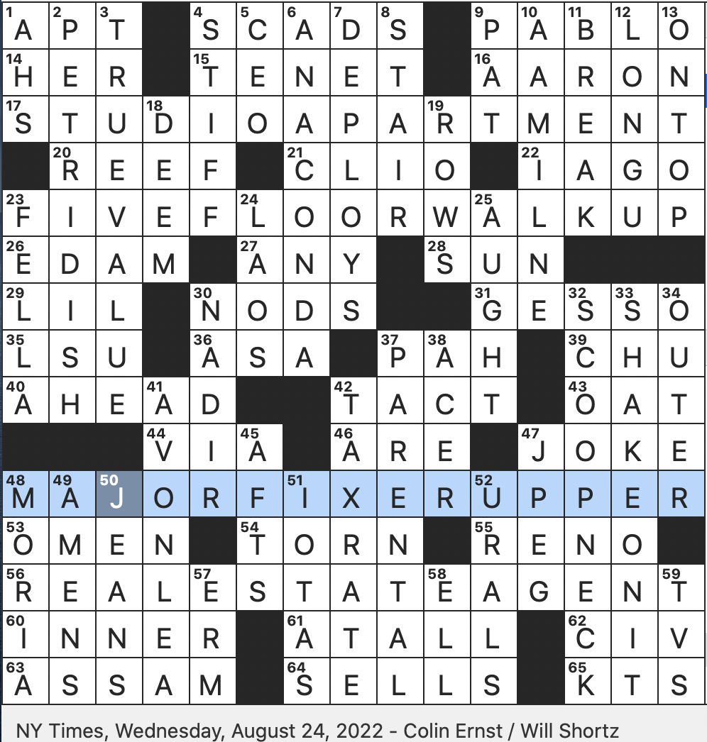 Rex Parker Does The NYT Crossword Puzzle Where Gandalf Declares You Shall Not Pass WED 8 24 22 1997 Horror Film With The Tagline When You Can t Breathe You Can t Scream