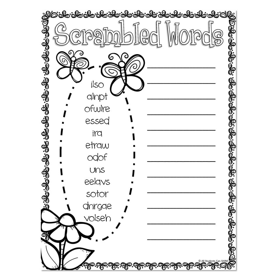 Spring Activities Scrambled Words Lucky Little Learners Spring Activities Scrambled Words Lucky Little Learners