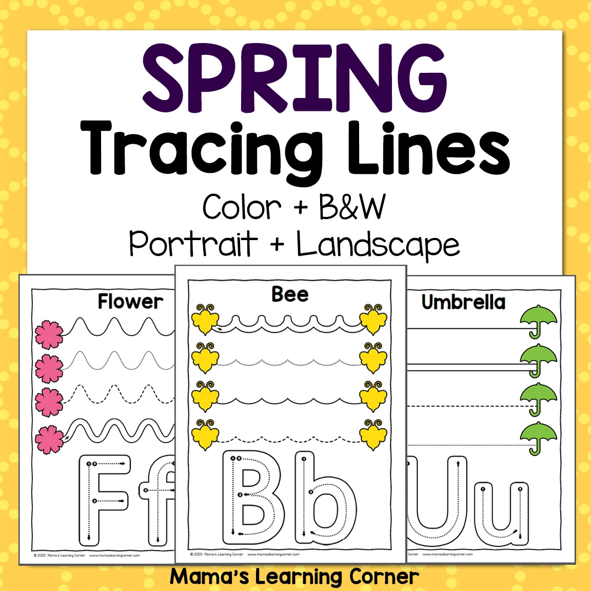 Spring Tracing Worksheets For Preschool Mamas Learning Corner
