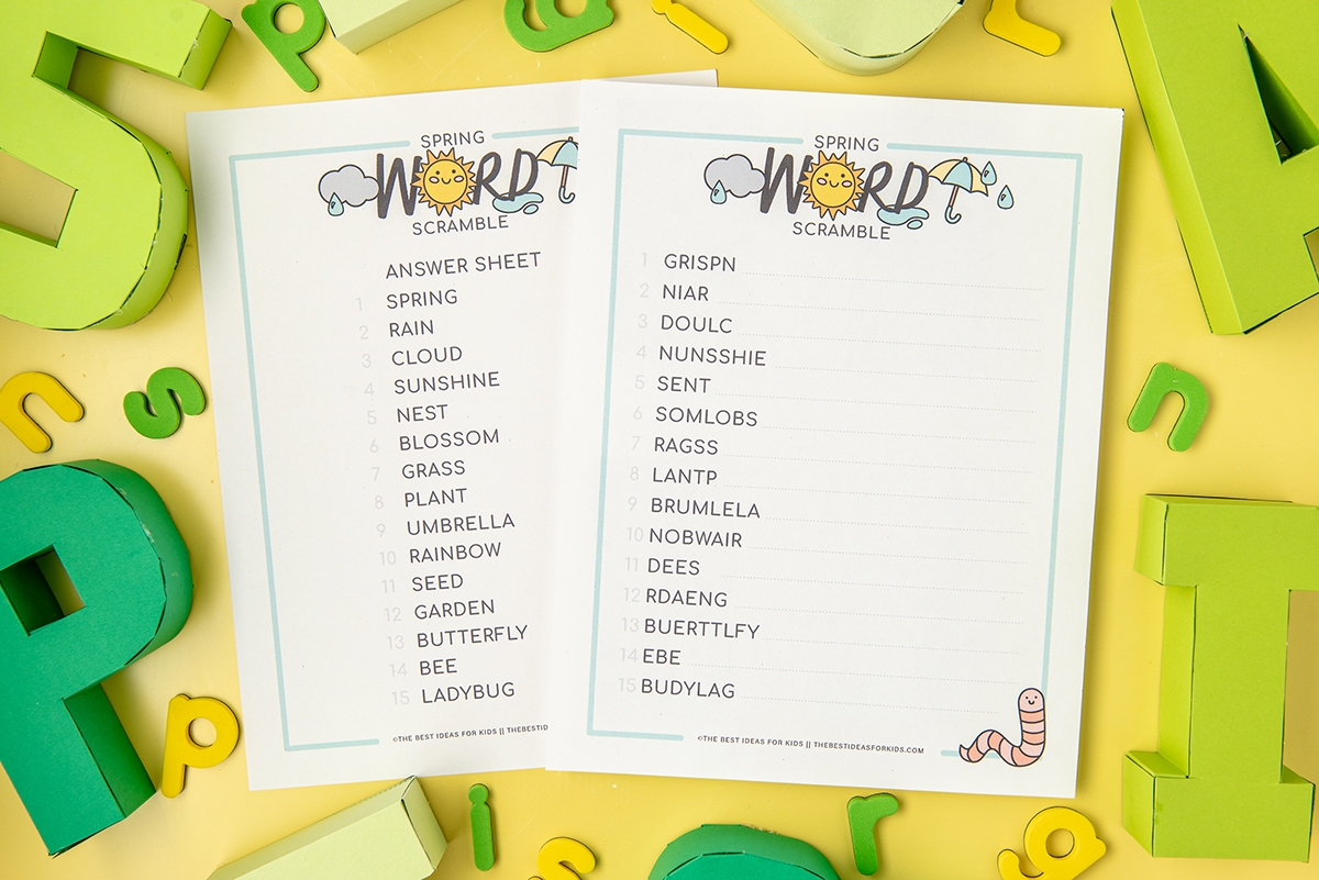 spring scrambled words spring scrambled words