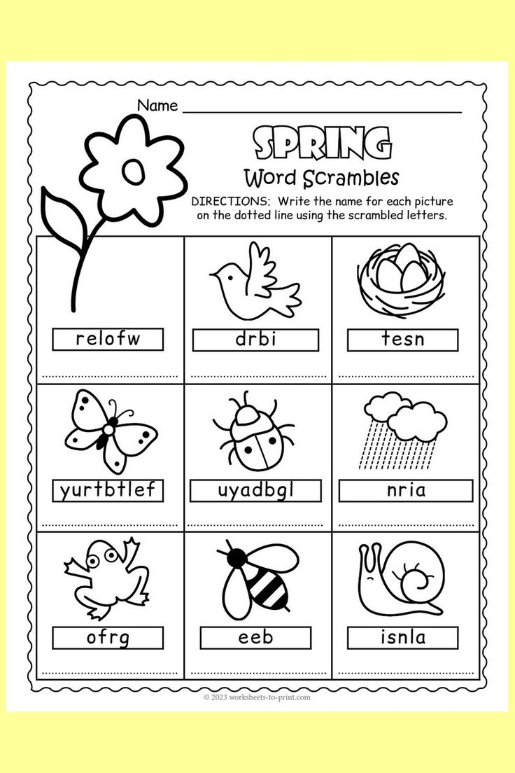 Spring Word Scramble Worksheet Spring Word Scramble Worksheet