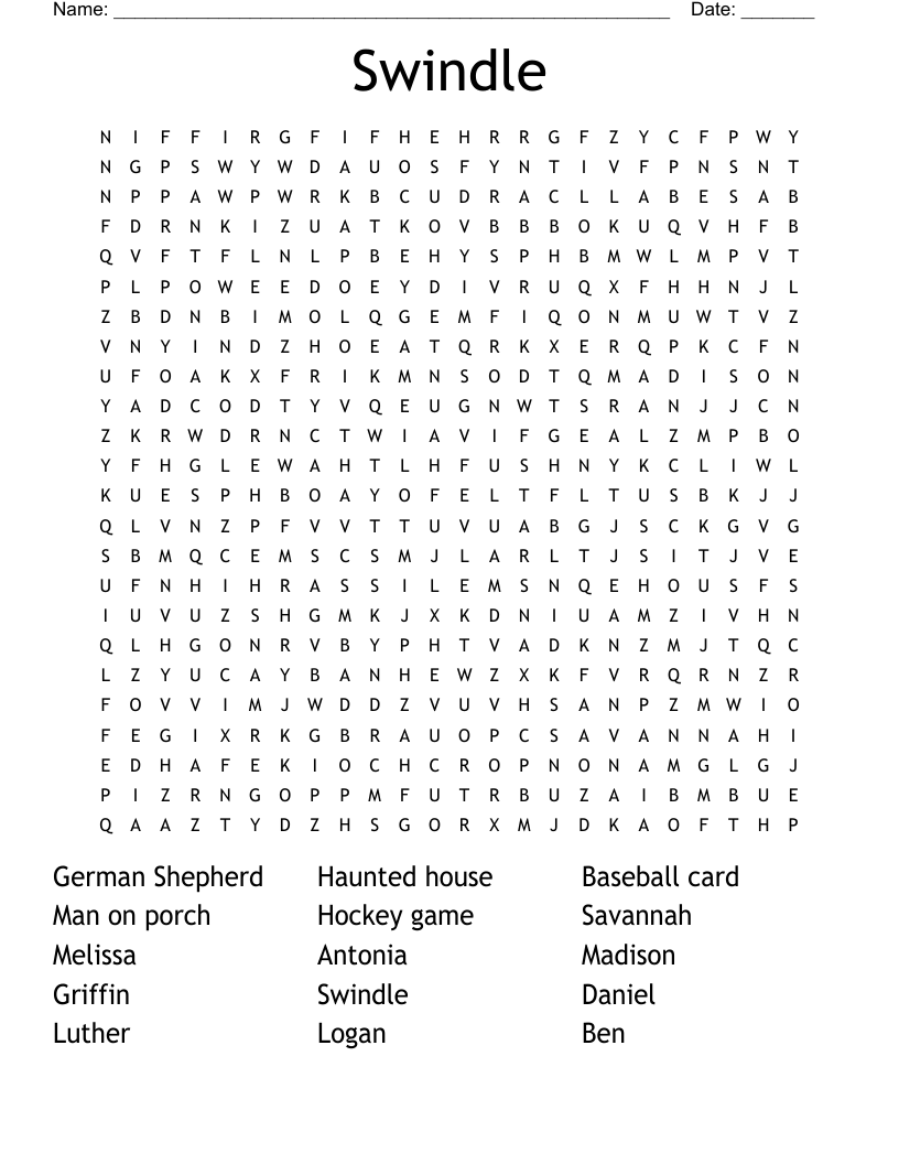 Swindle Crossword Puzzle By Gavin Harvey WordMint