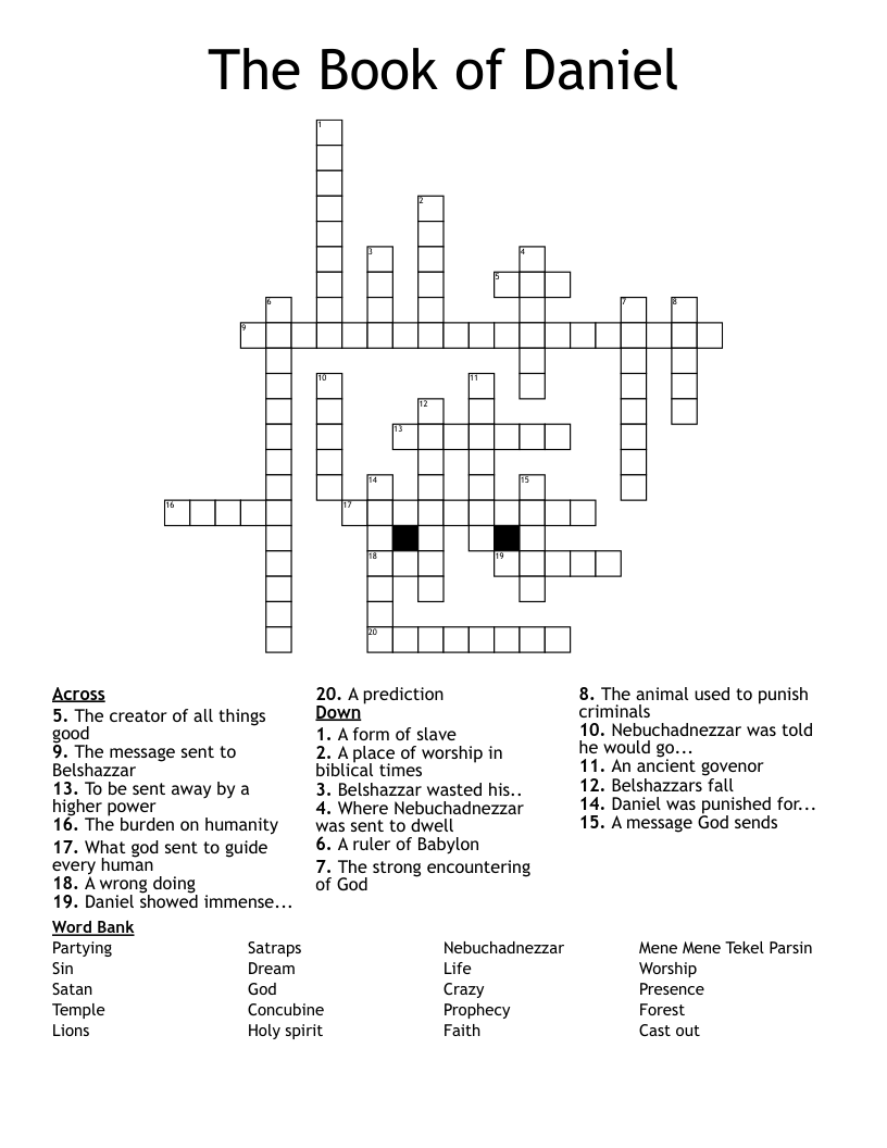 The Book Of Daniel Crossword WordMint