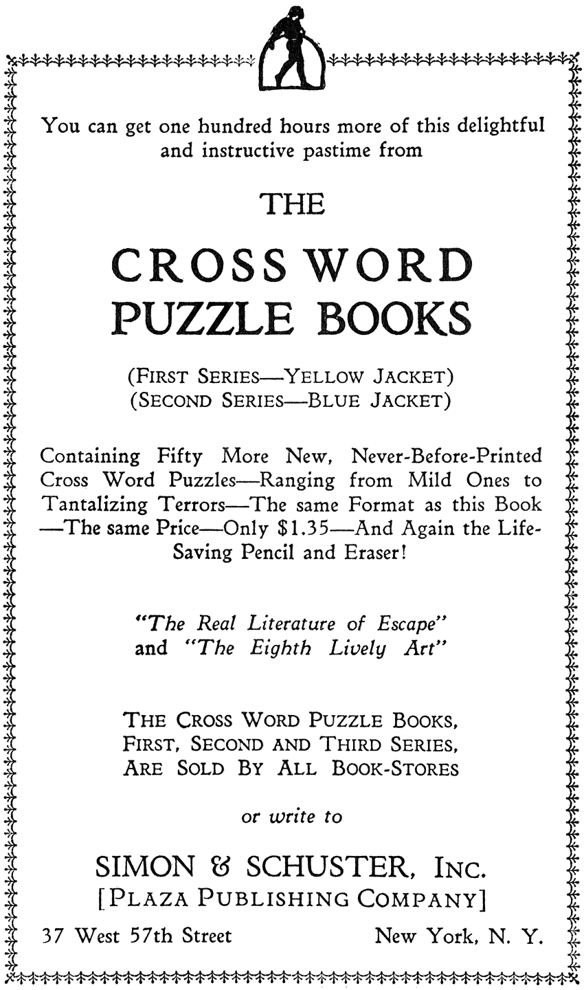 The Cross Word Puzzle Book Third Series The Cross Word Puzzle Book Third Series