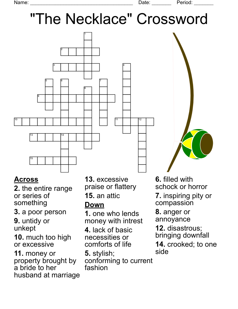 The Necklace Crossword WordMint The Necklace Crossword WordMint