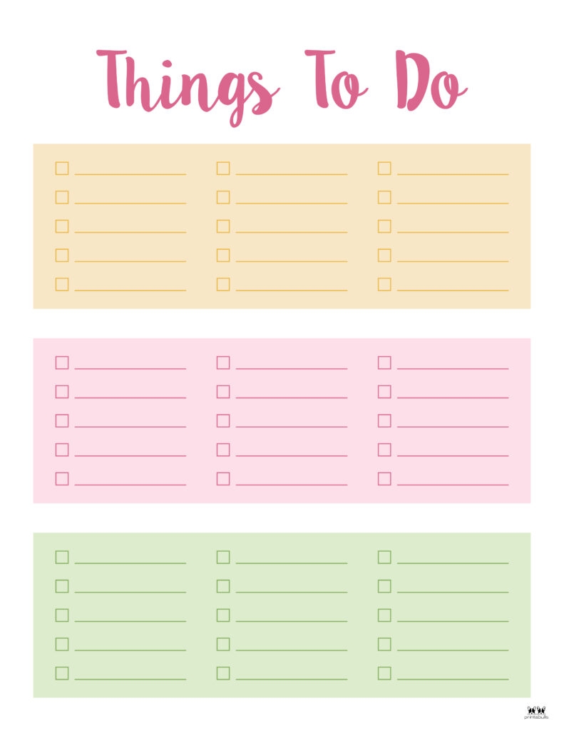 To Do Lists 39 FREE Printables Printabulls